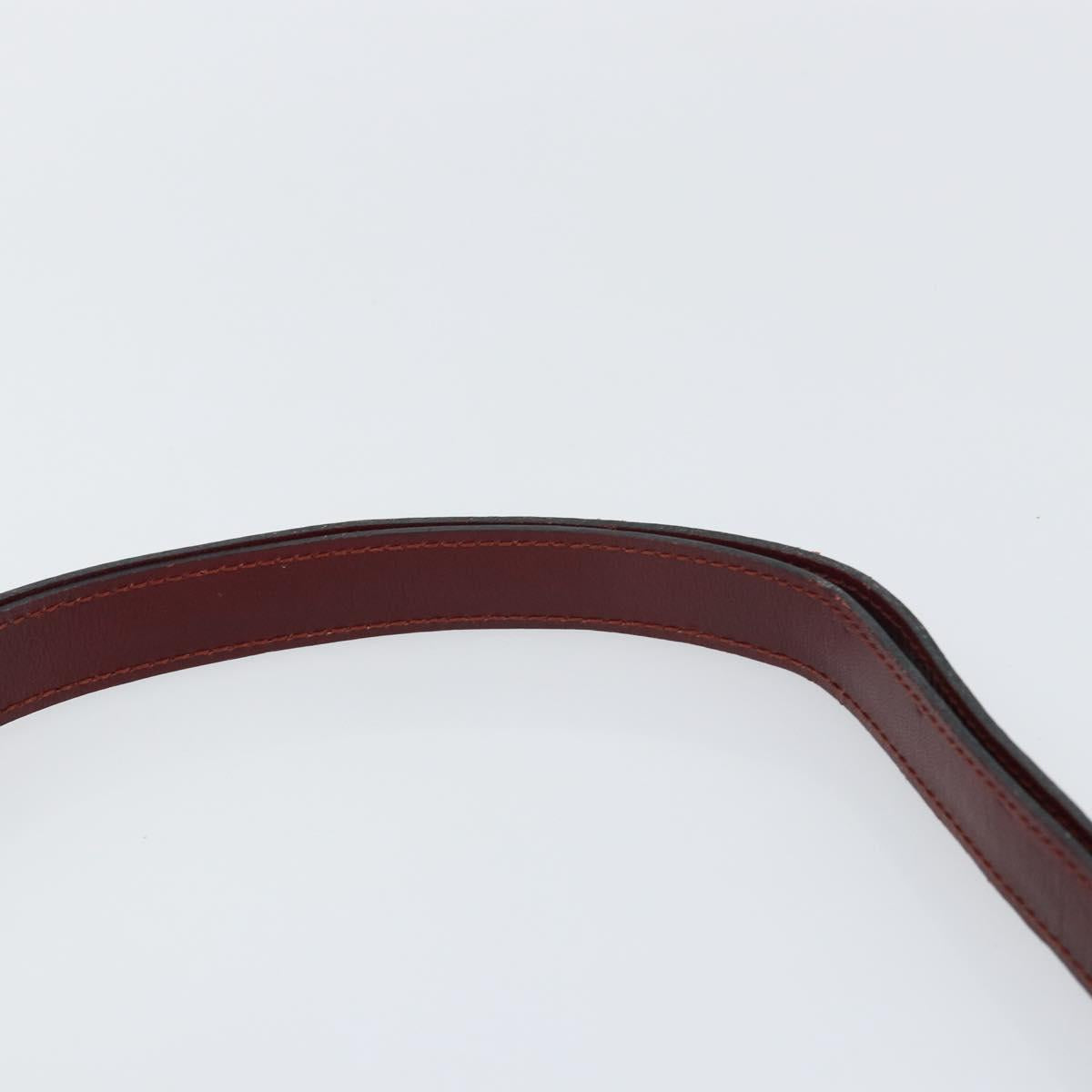 CARTIER Must Line Shoulder Bag Leather Bordeaux Gold Auth BA8700