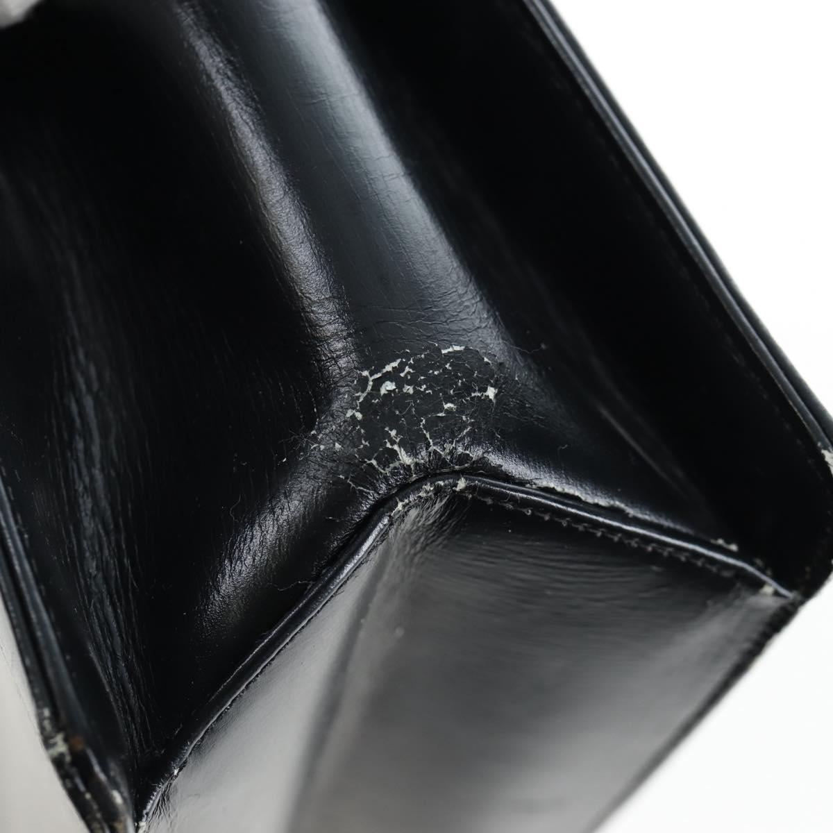 Christian Dior Shoulder Bag Leather Black Gold Auth BA8701