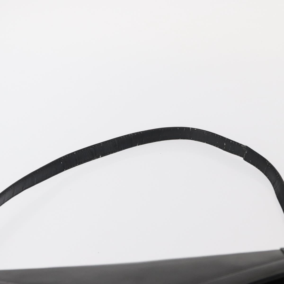 Christian Dior Shoulder Bag Leather Black Gold Auth BA8701