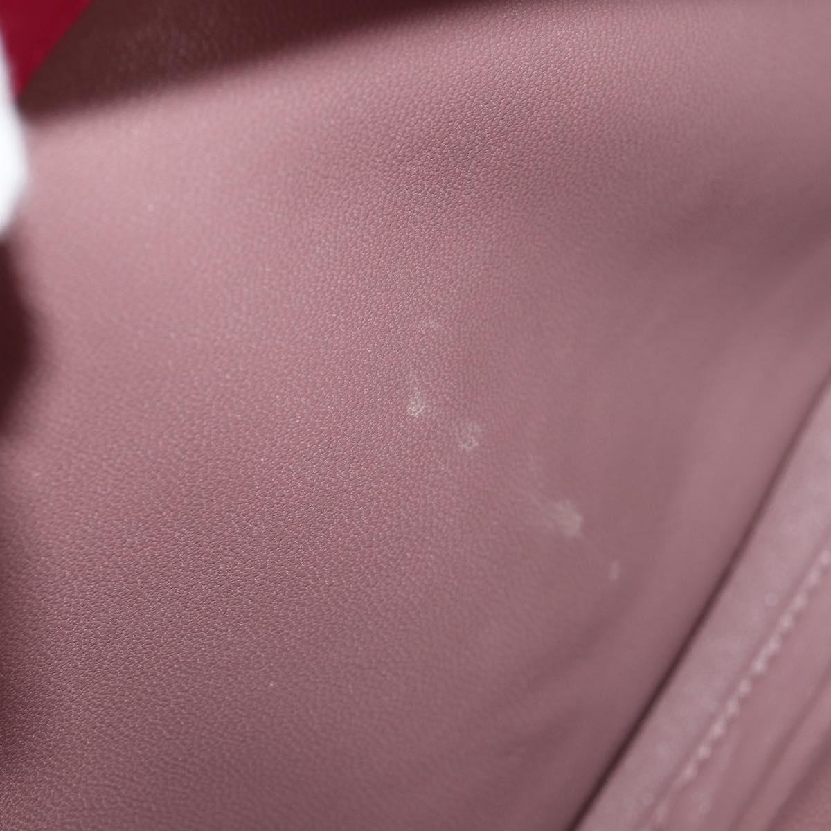 Christian Dior Canage Chain Shoulder Bag Pink Silver Auth BA8702V