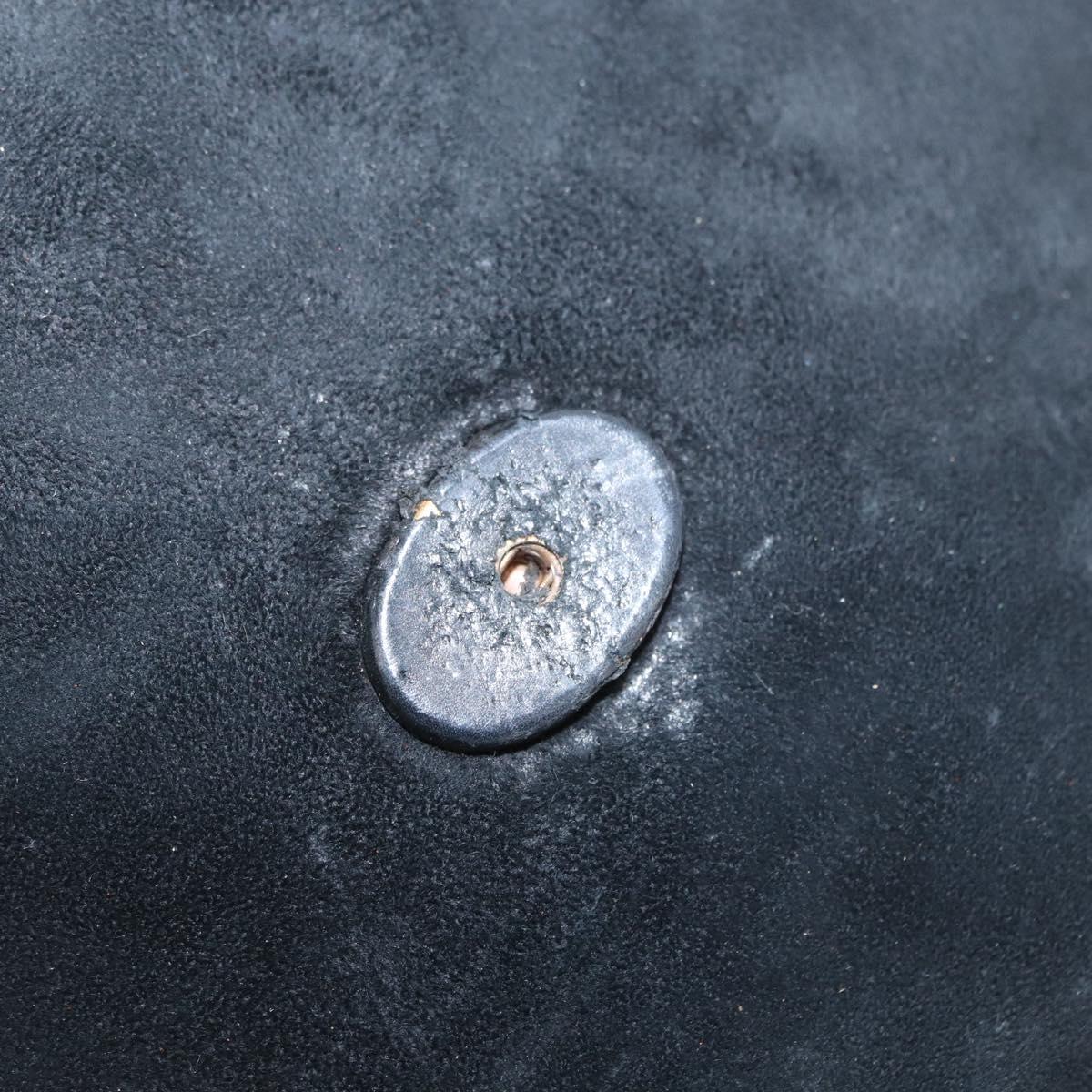 CHANEL Chain Shoulder Bag Suede Black Gold CC Auth BA8703