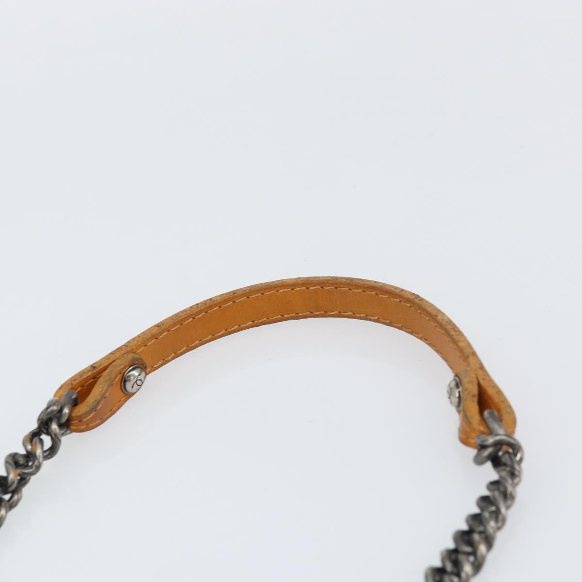 CHANEL Matelasse Chain Shoulder Bag Leather Orange CC Auth BA8705