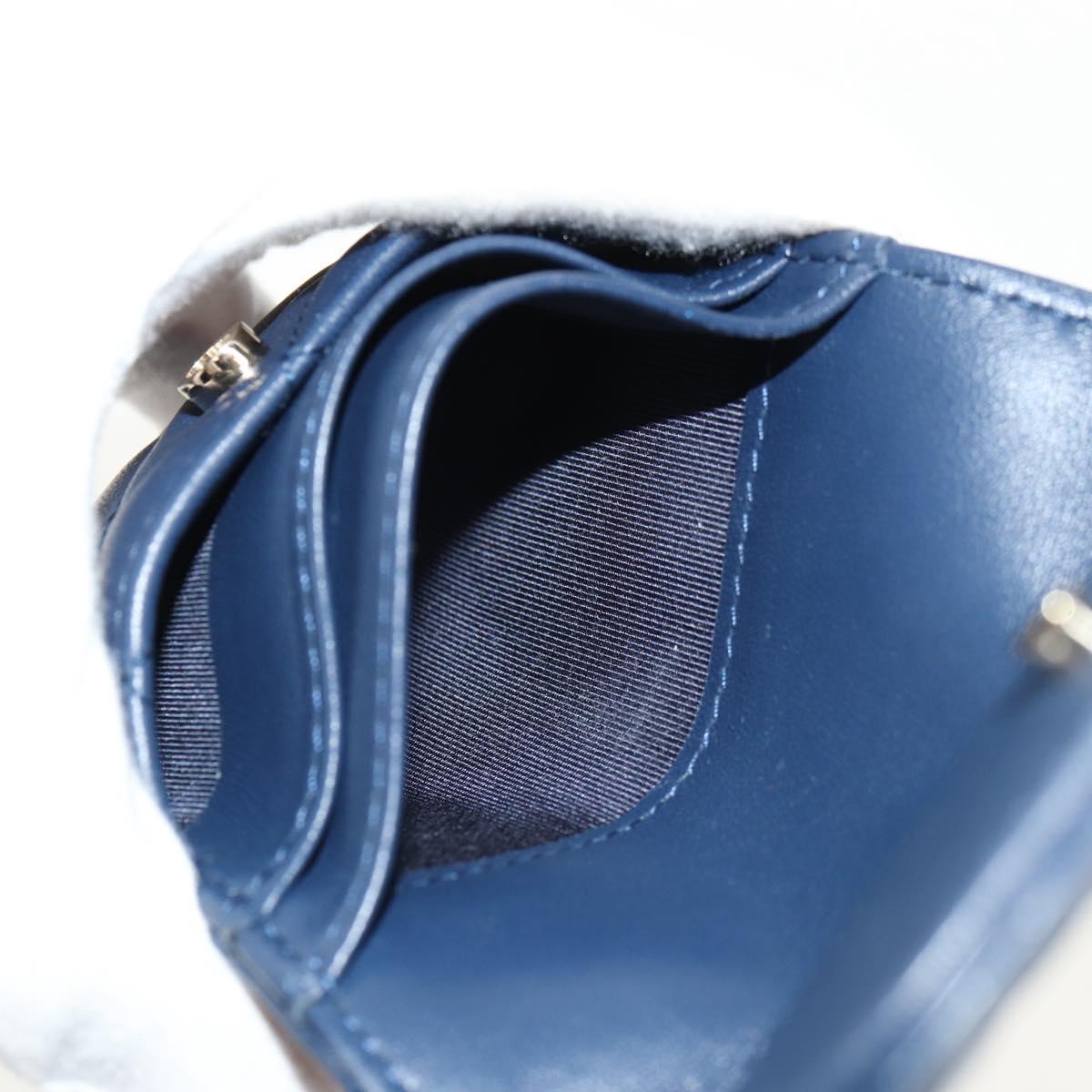 CHANEL Matelasse Chain Phone Case Bag Lamb Skin Navy Gold CC Auth BA8715SAV