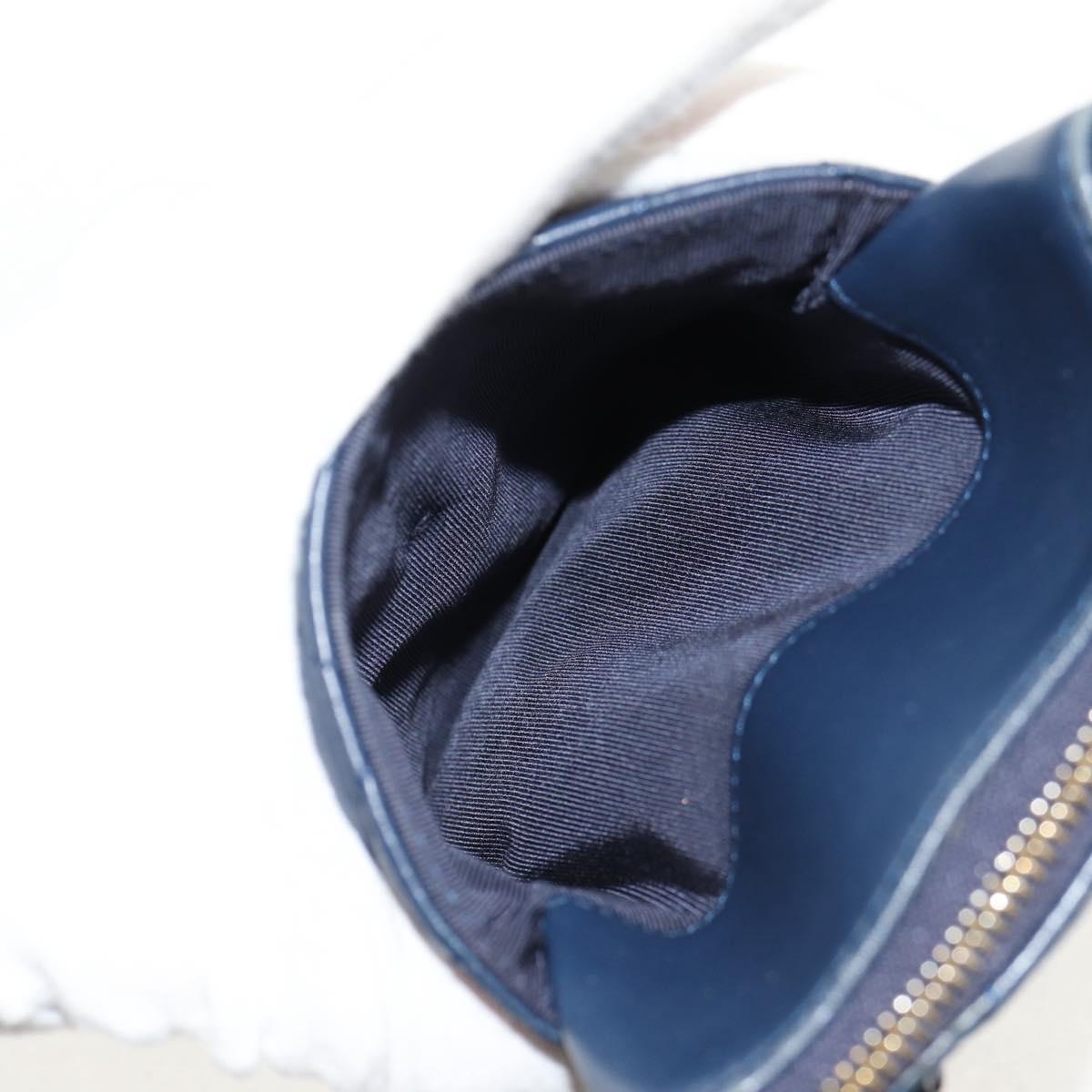 CHANEL Matelasse Chain Phone Case Bag Lamb Skin Navy Gold CC Auth BA8715SAV