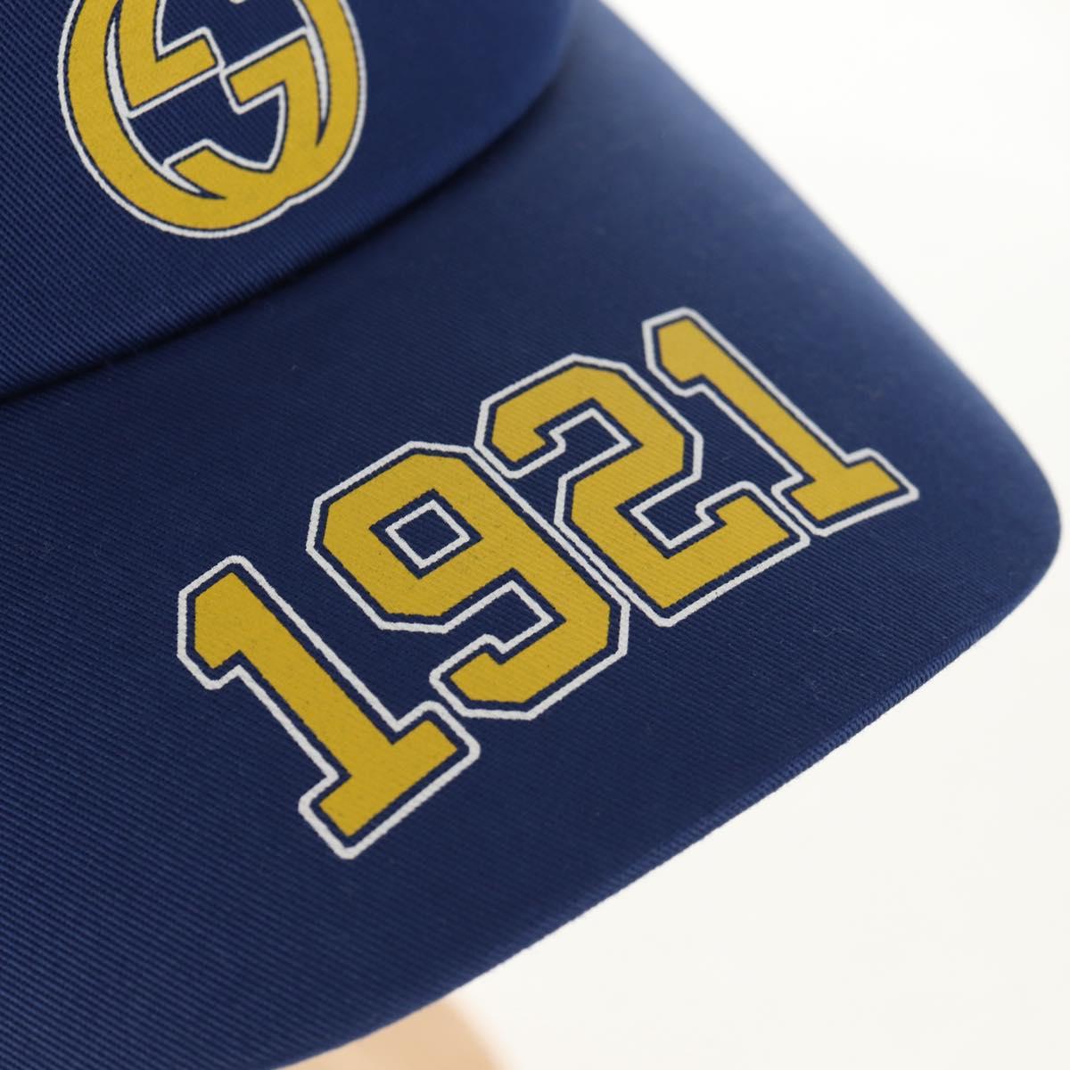 GUCCI Baseball Cap Cotton Blue 773135 Auth BA8717V