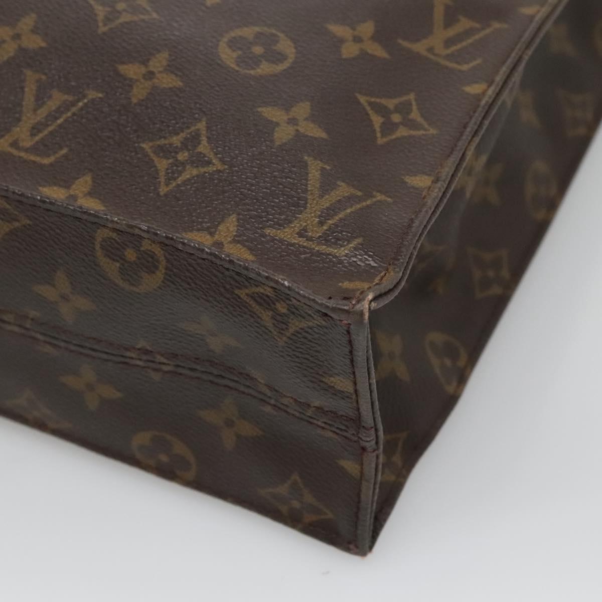 LOUIS VUITTON Monogram Sac Plat Hand Bag M51140 LV Auth BA872