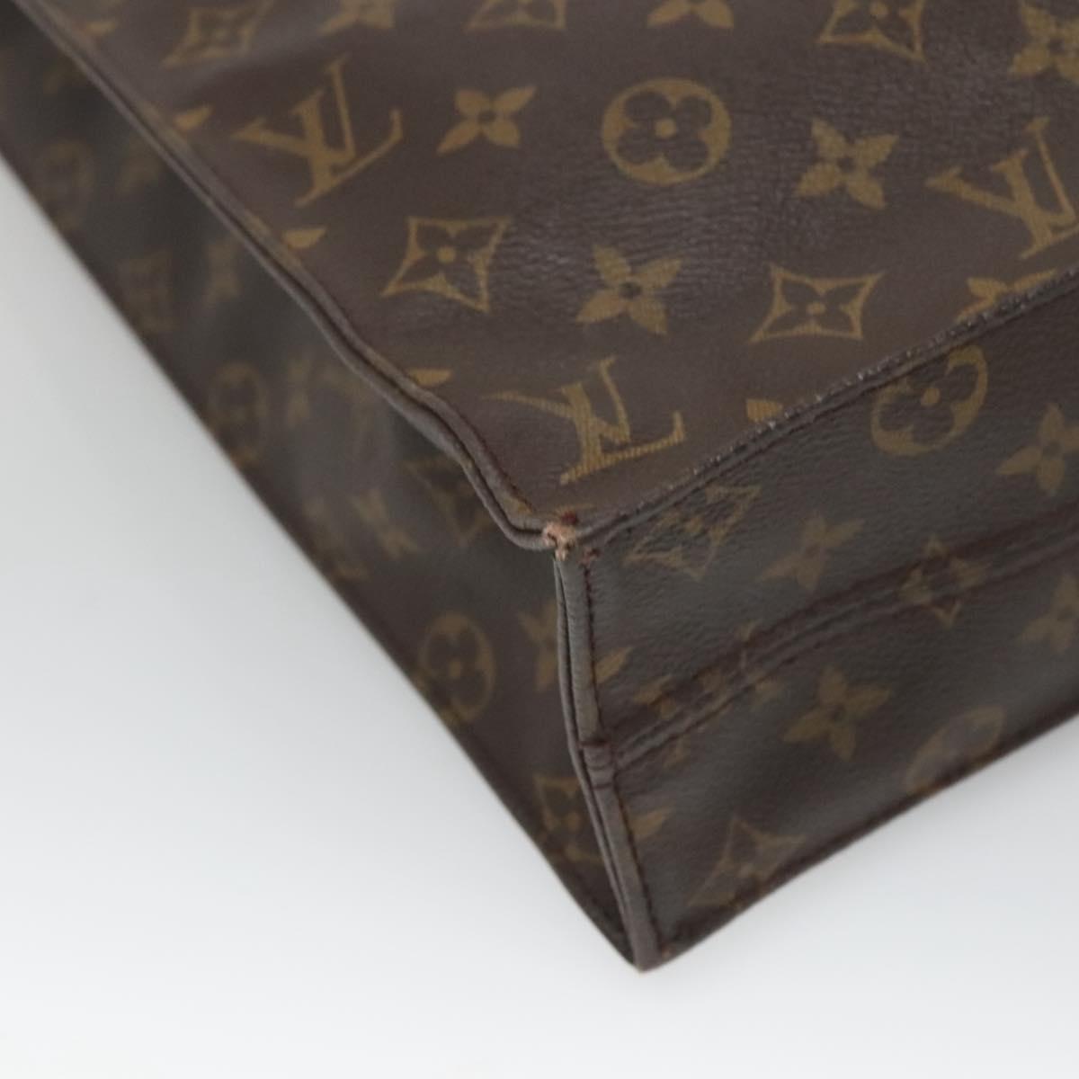 LOUIS VUITTON Monogram Sac Plat Hand Bag M51140 LV Auth BA872