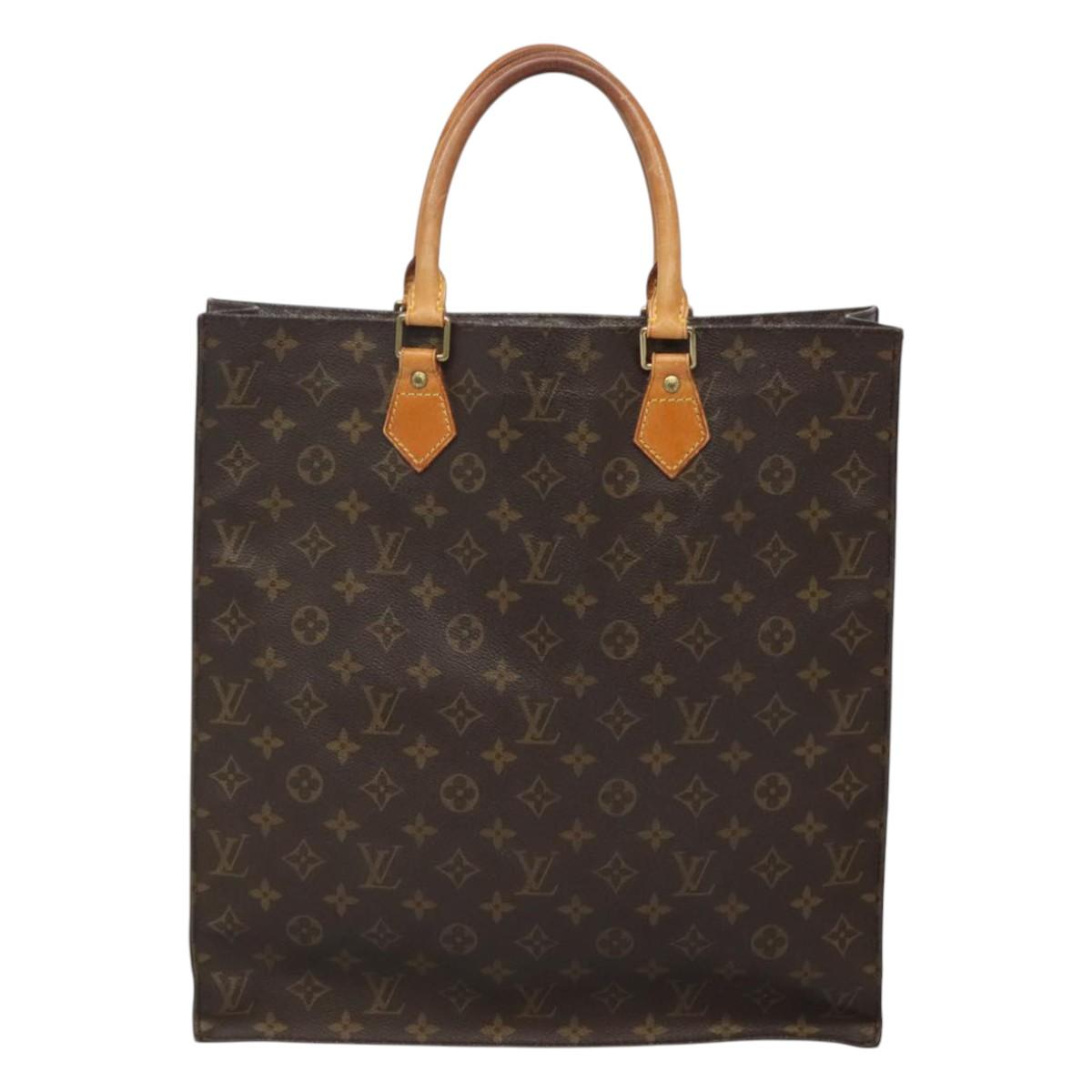 LOUIS VUITTON Monogram Sac Plat Hand Bag M51140 LV Auth BA872