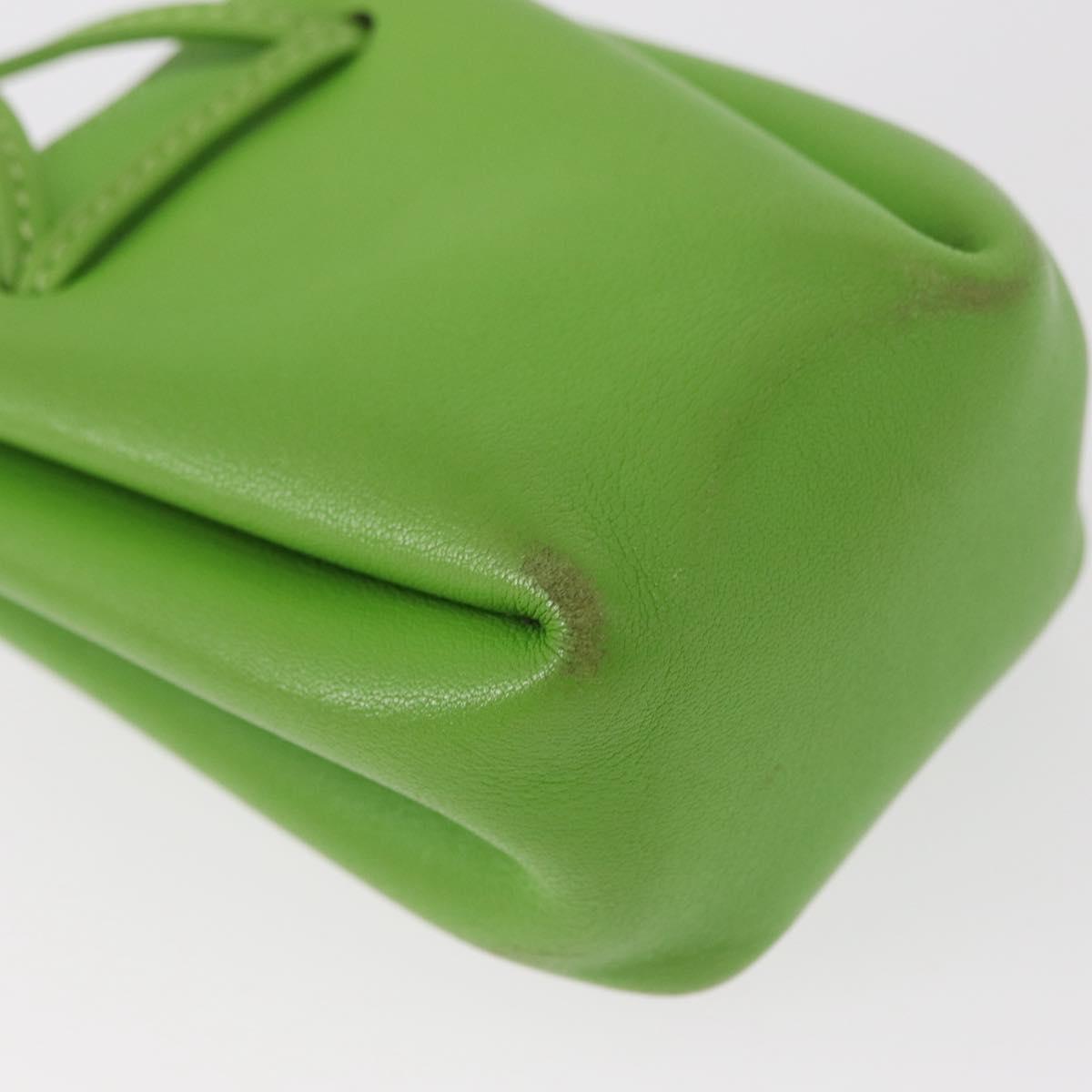 HERMES Vespa Pouch Leather Green Auth BA8722