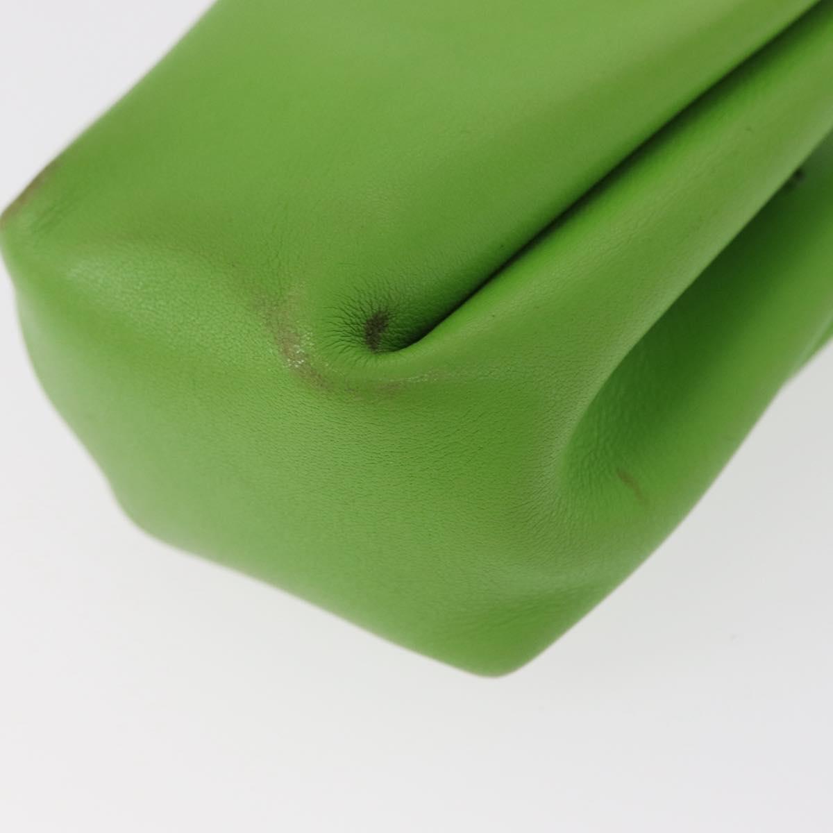 HERMES Vespa Pouch Leather Green Auth BA8722
