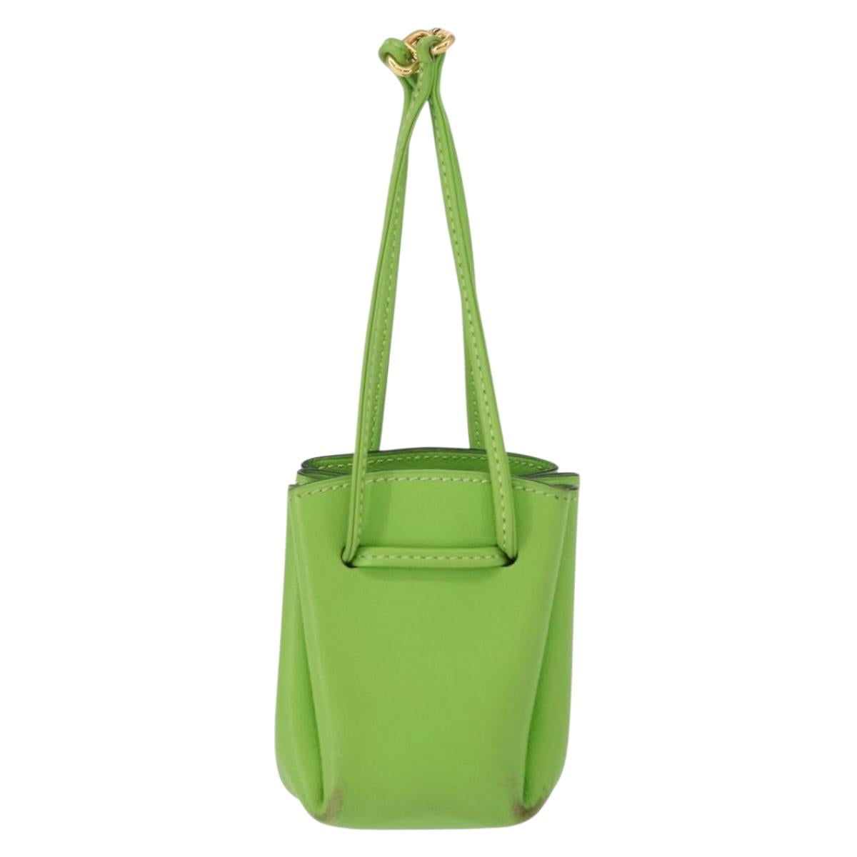 HERMES Vespa Pouch Leather Green Auth BA8722