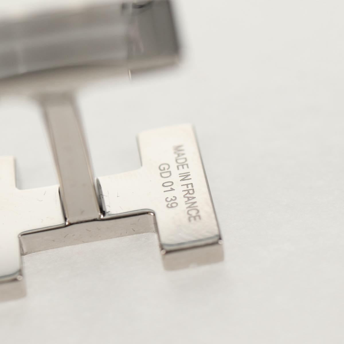 HERMES H Cuffs metal Silver Auth BA8723V