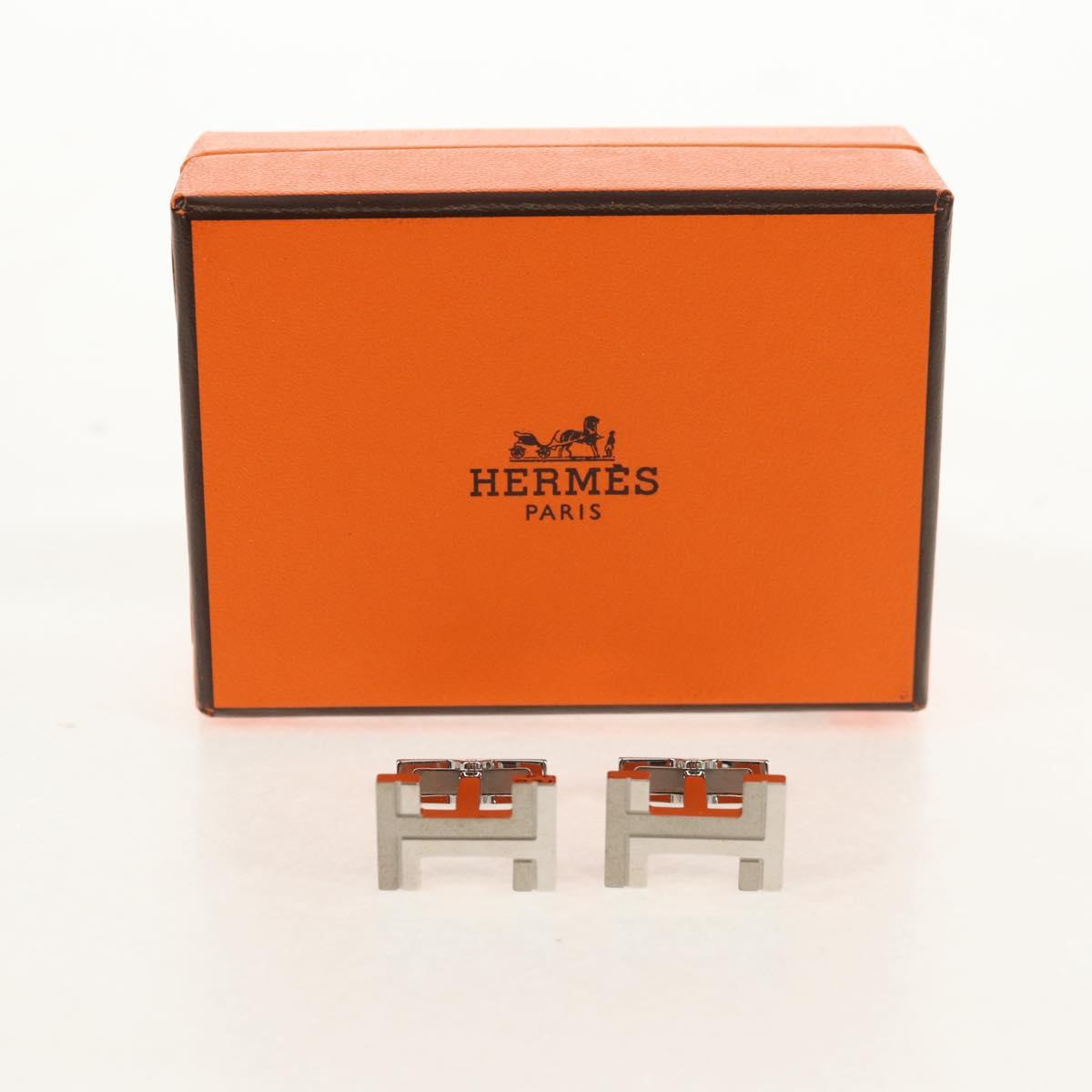HERMES H Cuffs metal Silver Auth BA8723V