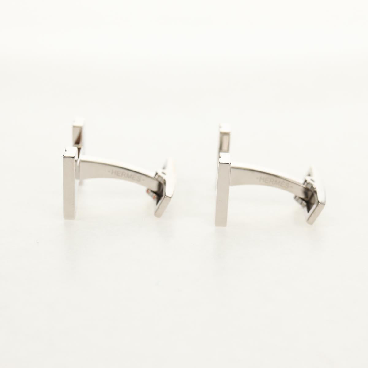 HERMES H Cuffs metal Silver Auth BA8723V