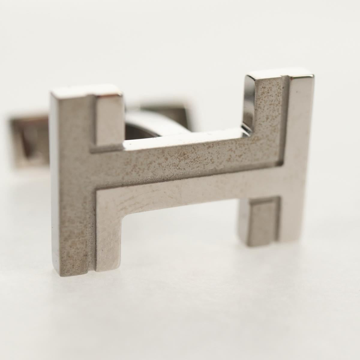 HERMES H Cuffs metal Silver Auth BA8723V