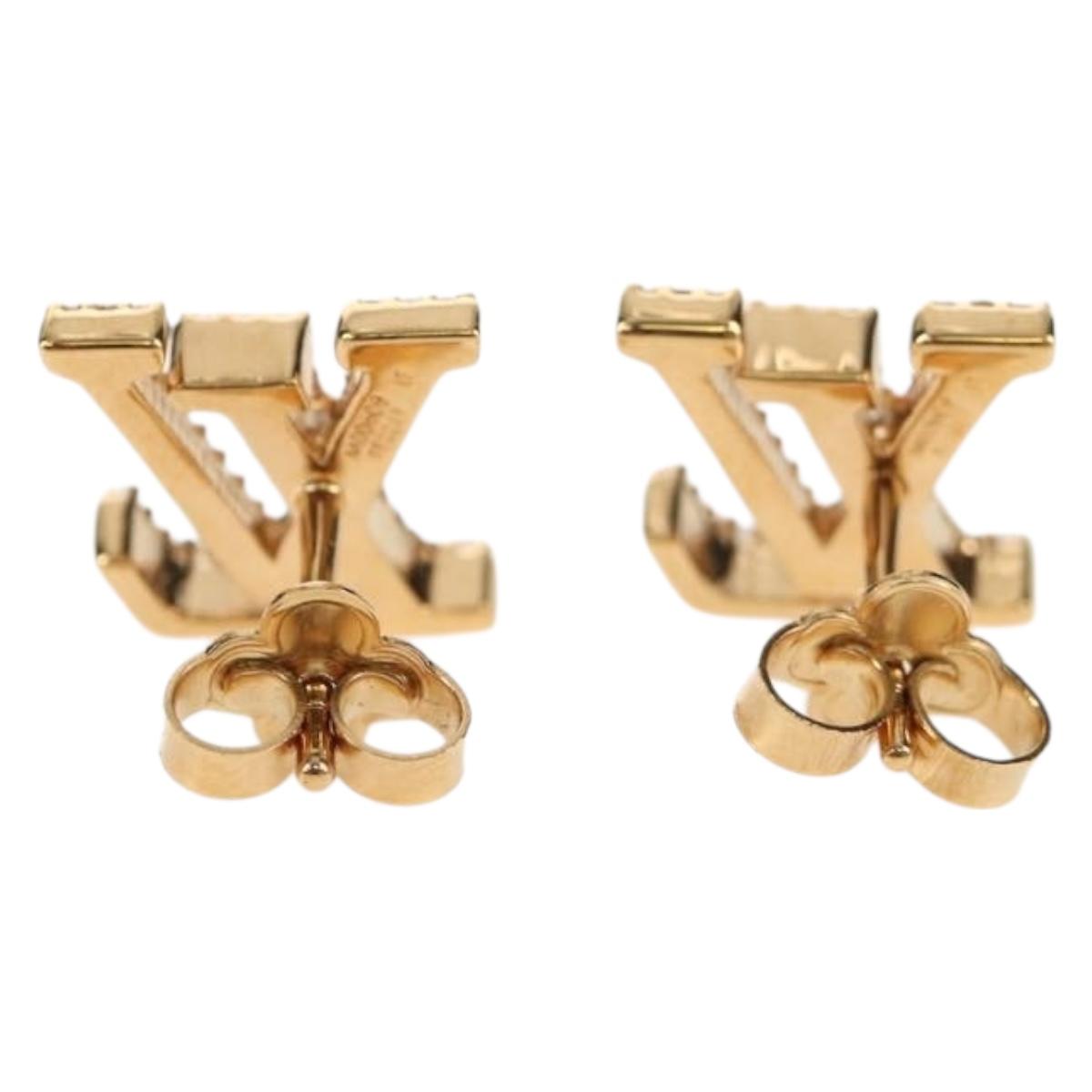 LOUIS VUITTON Monogram Metal Pierce LV Iconic Strass Gold M00609 LV Auth BA8724SAM