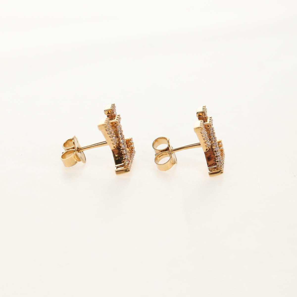 LOUIS VUITTON Monogram Metal Pierce LV Iconic Strass Gold M00609 LV Auth BA8724SAM