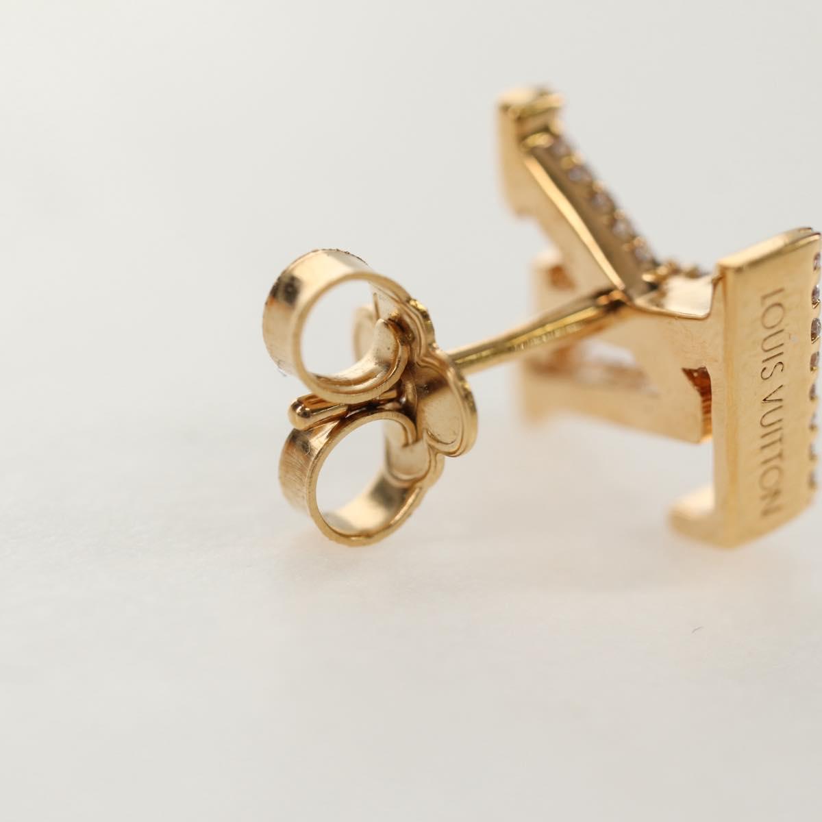 LOUIS VUITTON Monogram Metal Pierce LV Iconic Strass Gold M00609 LV Auth BA8724SAM