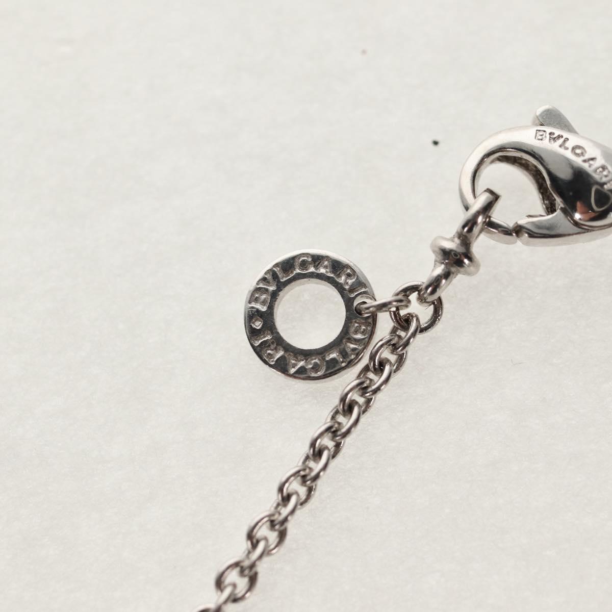 BVLGARI Pearl Necklace metal Silver Auth BA8725SAV