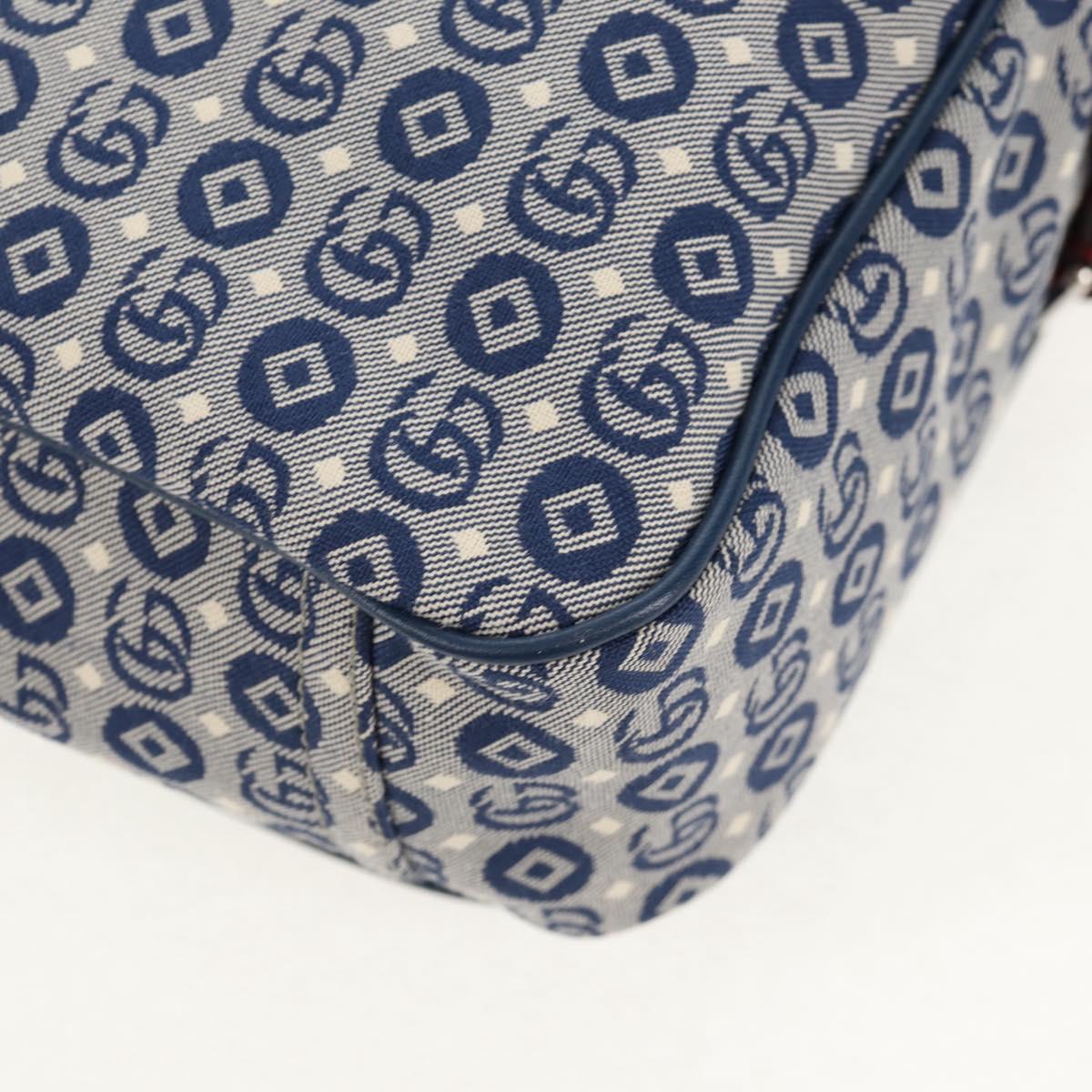 GUCCI Shoulder Bag Canvas Blue Silver 664143 Auth BA8728SAV