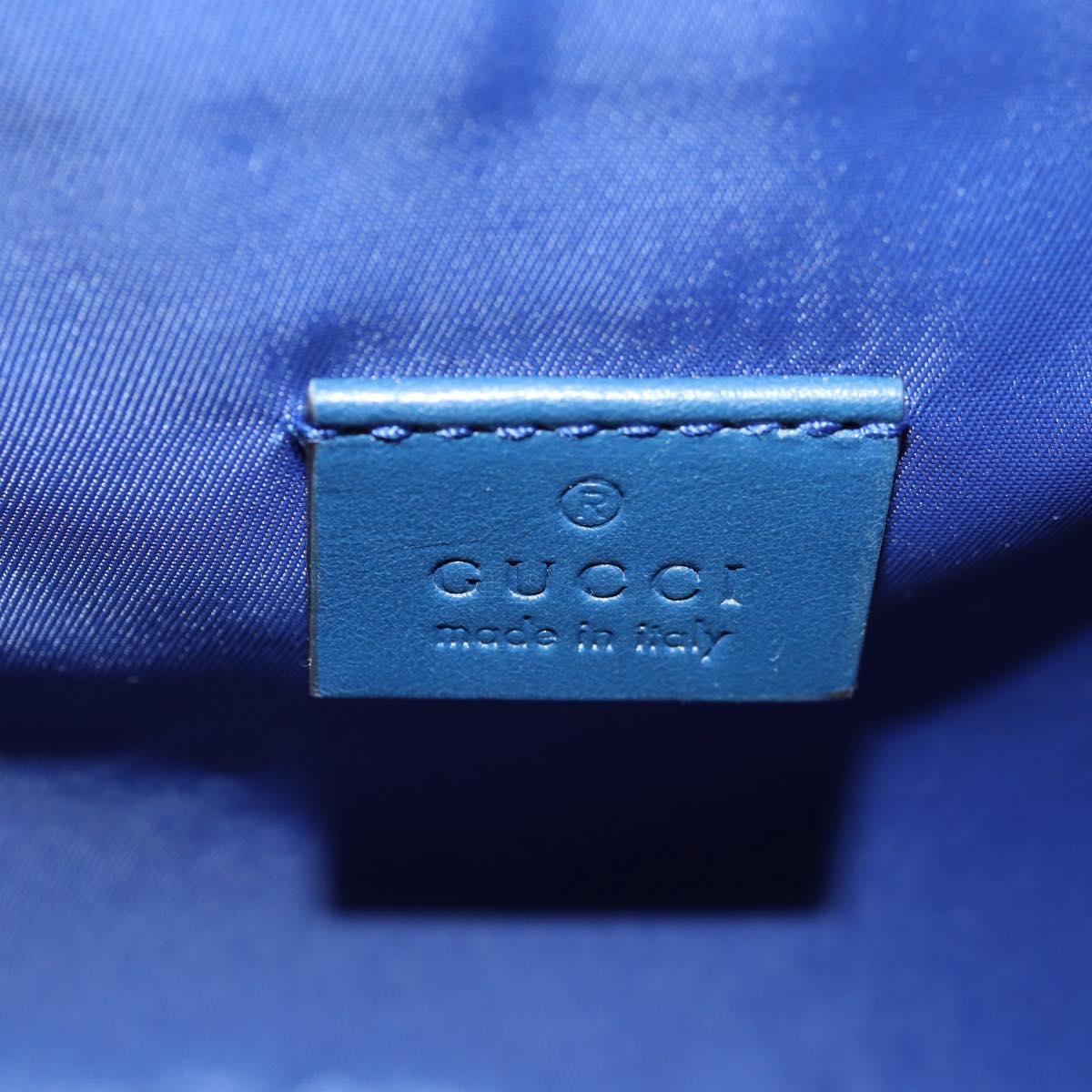 GUCCI Shoulder Bag Canvas Blue Silver 664143 Auth BA8728SAV