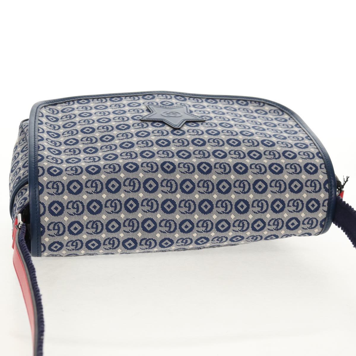 GUCCI Shoulder Bag Canvas Blue Silver 664143 Auth BA8728SAV