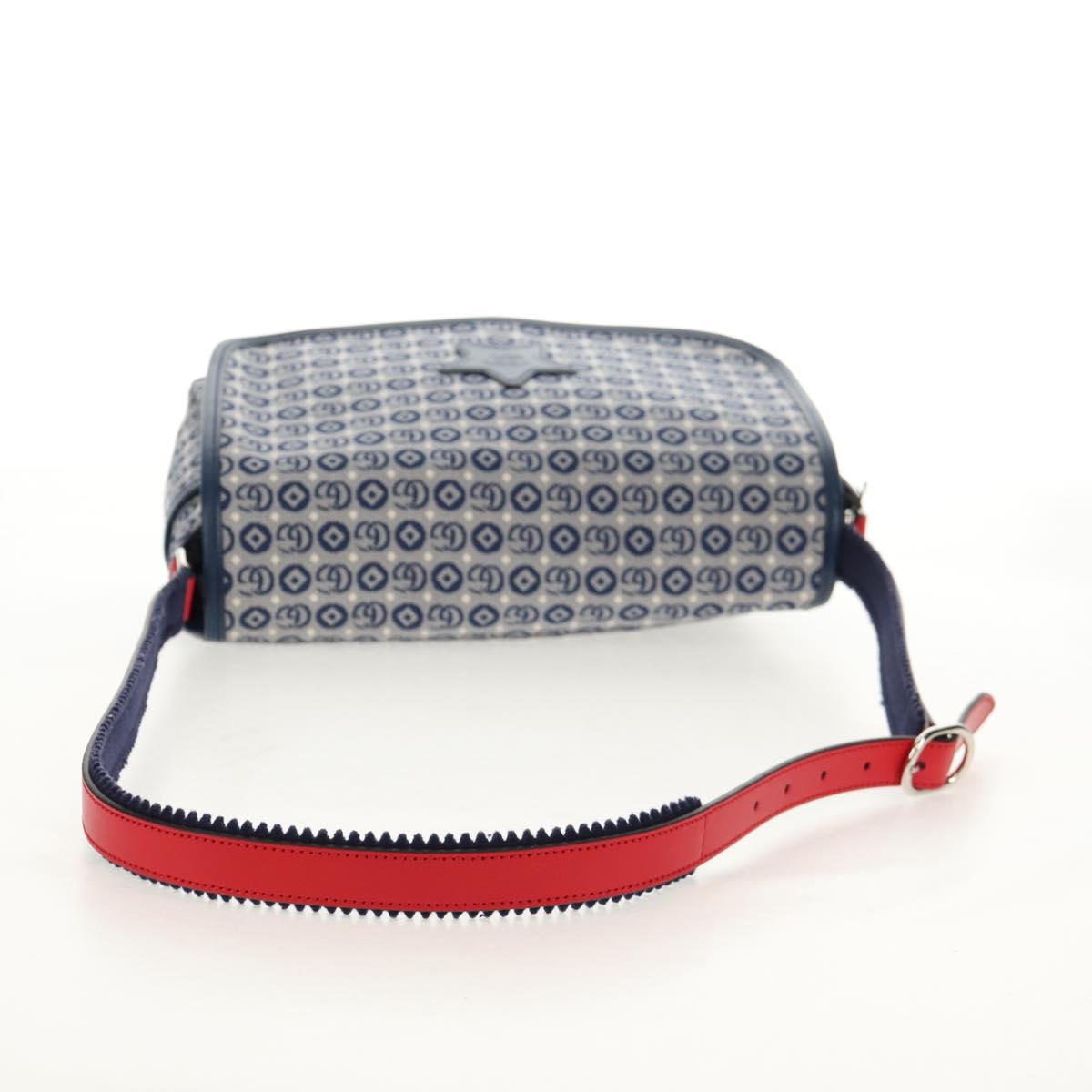 GUCCI Shoulder Bag Canvas Blue Silver 664143 Auth BA8728SAV