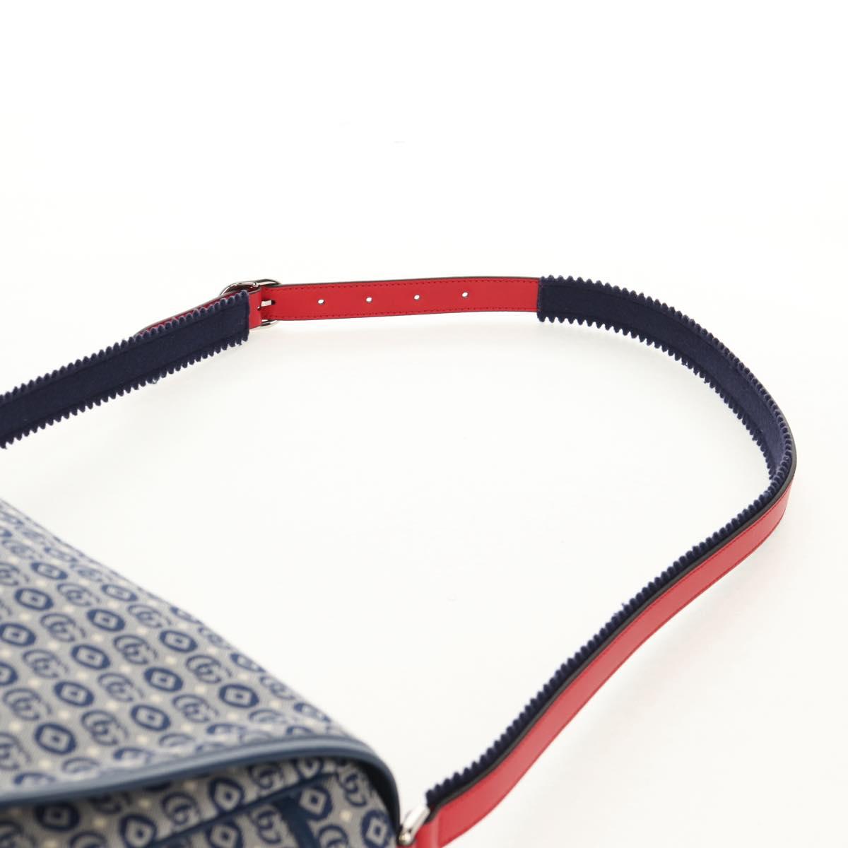 GUCCI Shoulder Bag Canvas Blue Silver 664143 Auth BA8728SAV