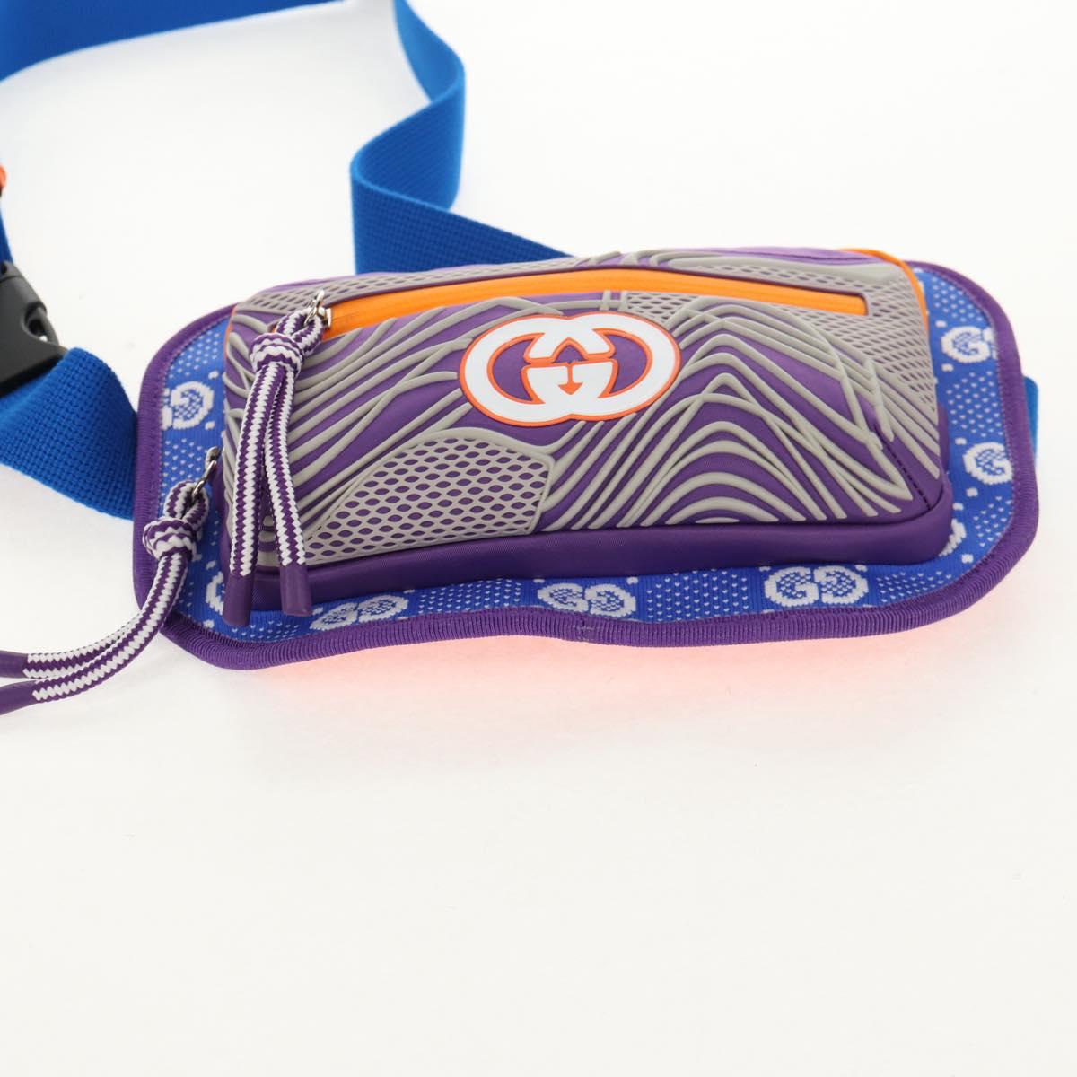 GUCCI Waist bag Nylon Blue Silver 752102 Auth BA8729V