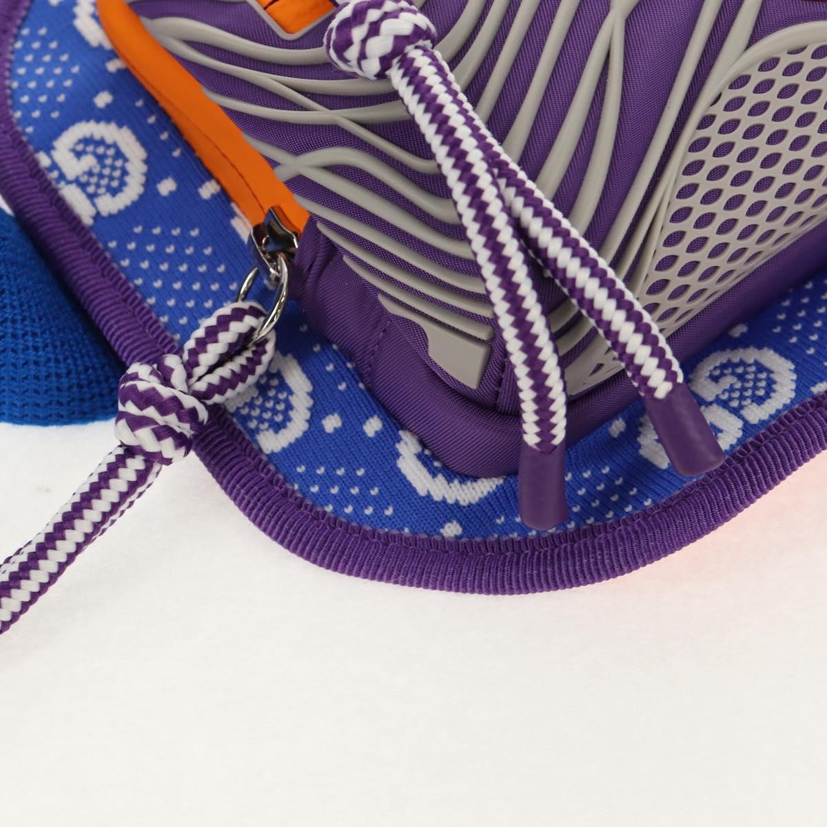 GUCCI Waist bag Nylon Blue Silver 752102 Auth BA8729V