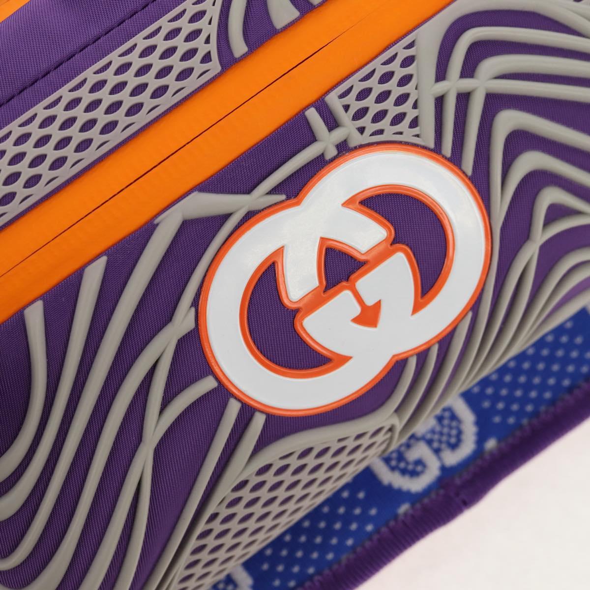 GUCCI Waist bag Nylon Blue Silver 752102 Auth BA8729V