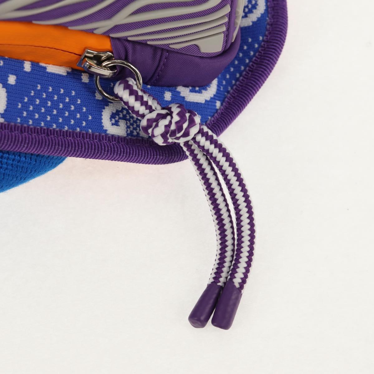 GUCCI Waist bag Nylon Blue Silver 752102 Auth BA8729V