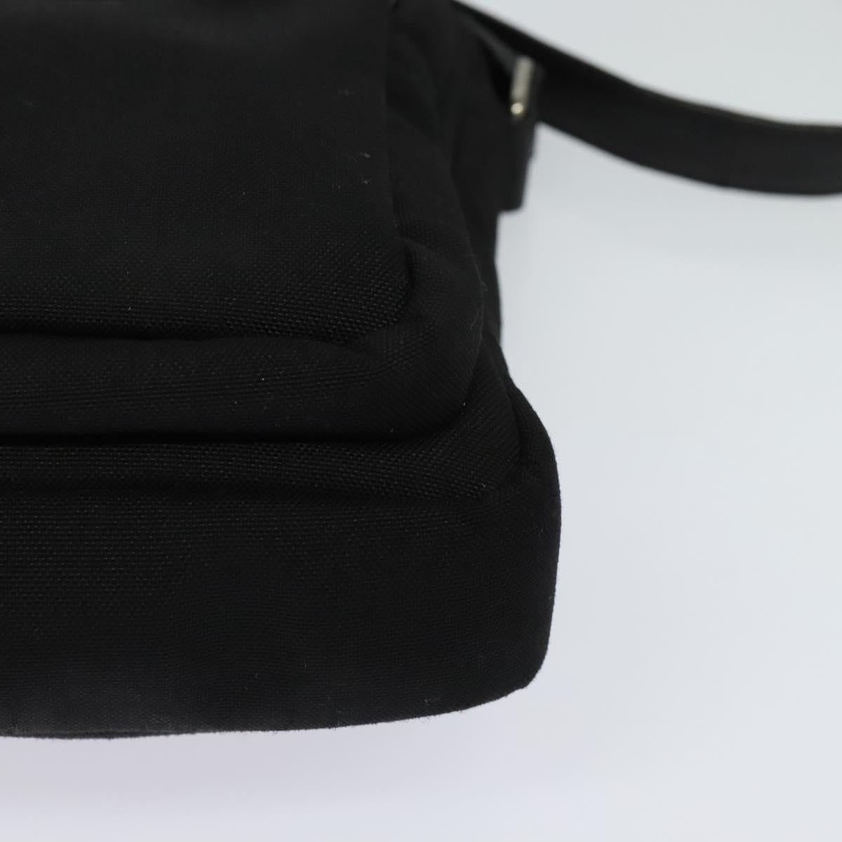 SAINT LAURENT Shoulder Bag Canvas Black Auth BA873