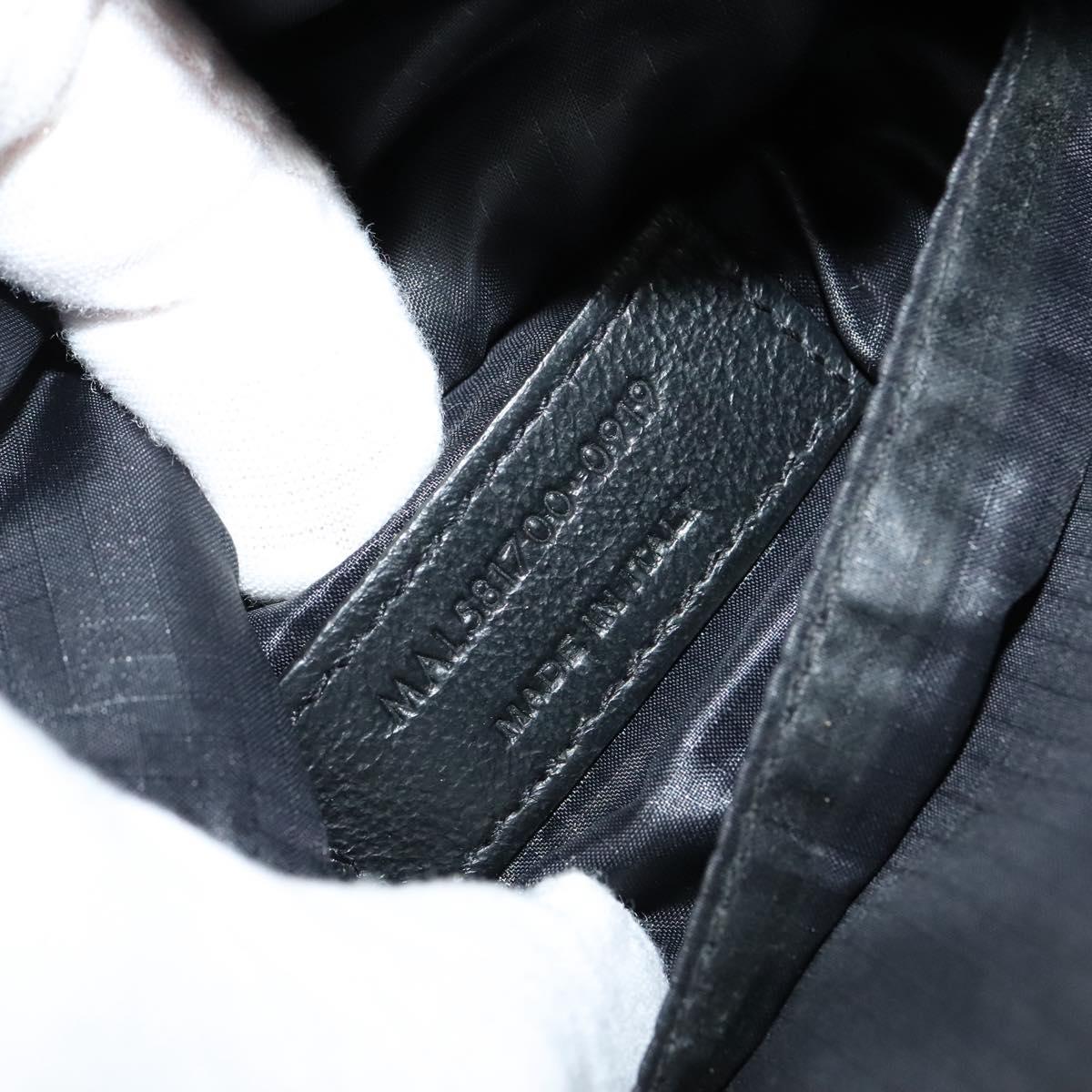 SAINT LAURENT Shoulder Bag Canvas Black Auth BA873