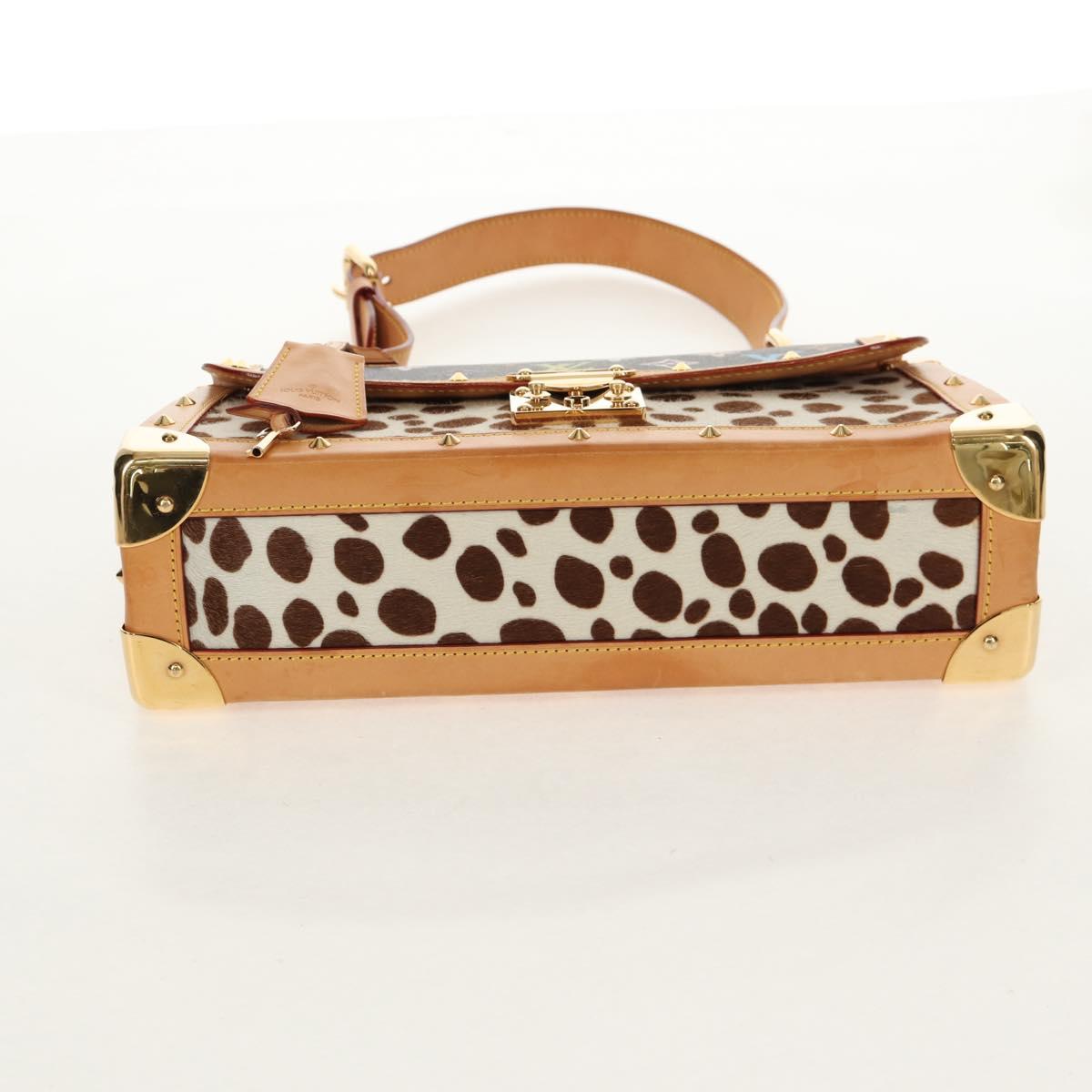 LOUIS VUITTON Multicolor Sac Dalmatian Hand Bag Black M92825 LV Auth BA8730SAV