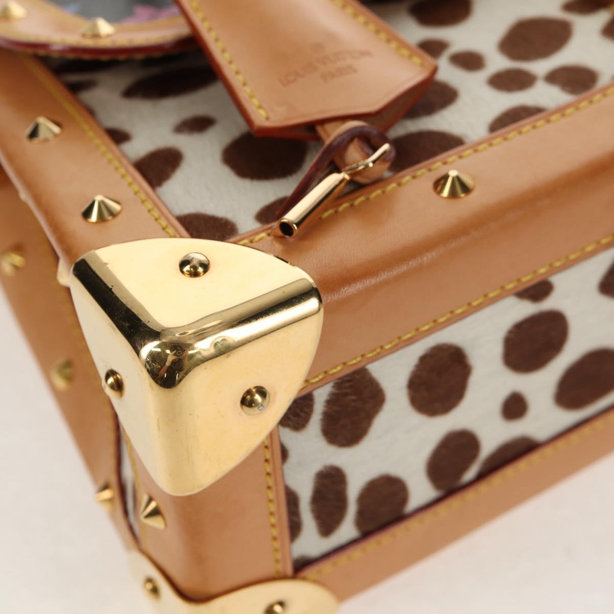 LOUIS VUITTON Multicolor Sac Dalmatian Hand Bag Black M92825 LV Auth BA8730SAV