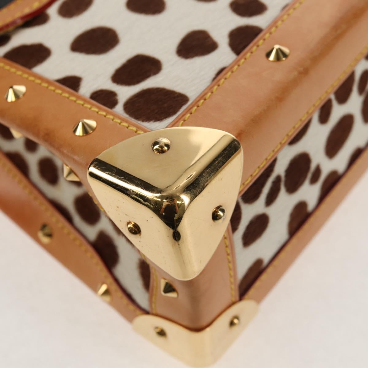 LOUIS VUITTON Multicolor Sac Dalmatian Hand Bag Black M92825 LV Auth BA8730SAV