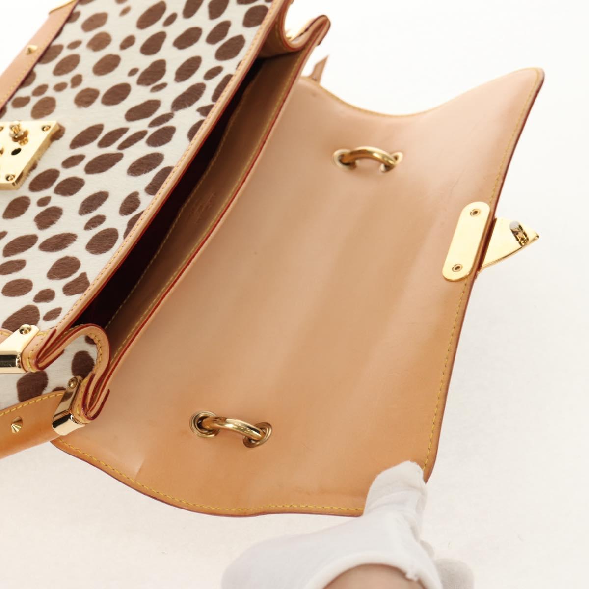 LOUIS VUITTON Multicolor Sac Dalmatian Hand Bag Black M92825 LV Auth BA8730SAV