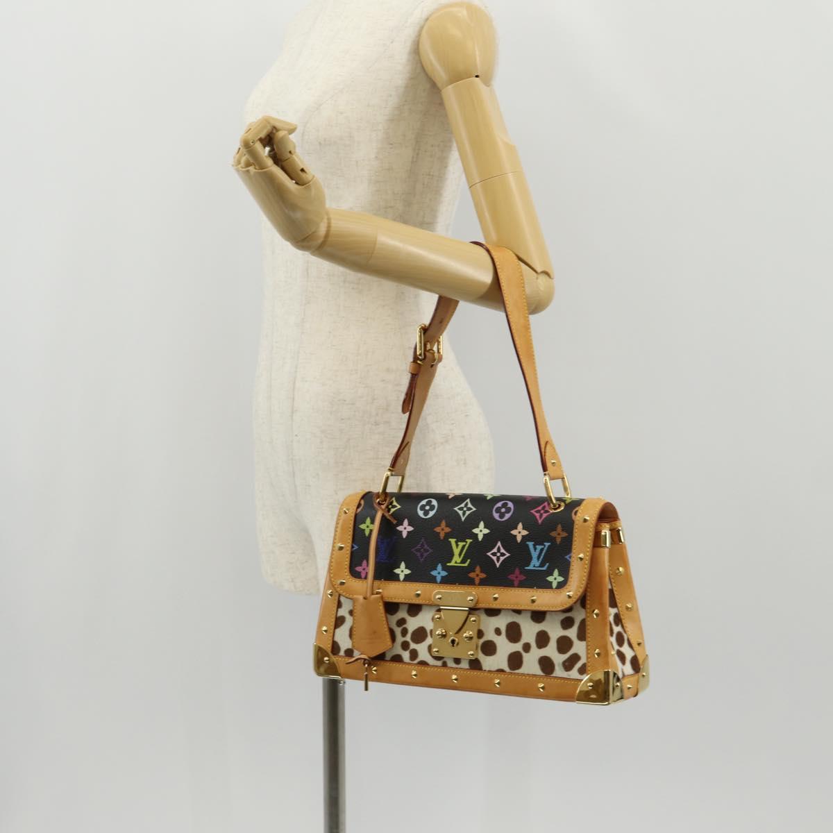 LOUIS VUITTON Multicolor Sac Dalmatian Hand Bag Black M92825 LV Auth BA8730SAV