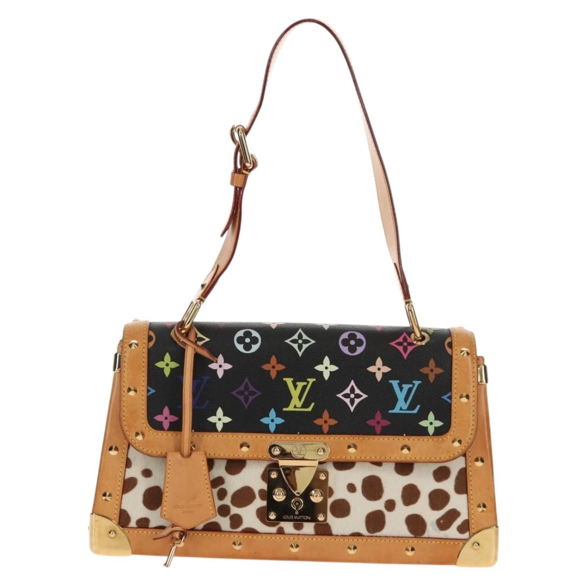 LOUIS VUITTON Multicolor Sac Dalmatian Hand Bag Black M92825 LV Auth BA8730SAV