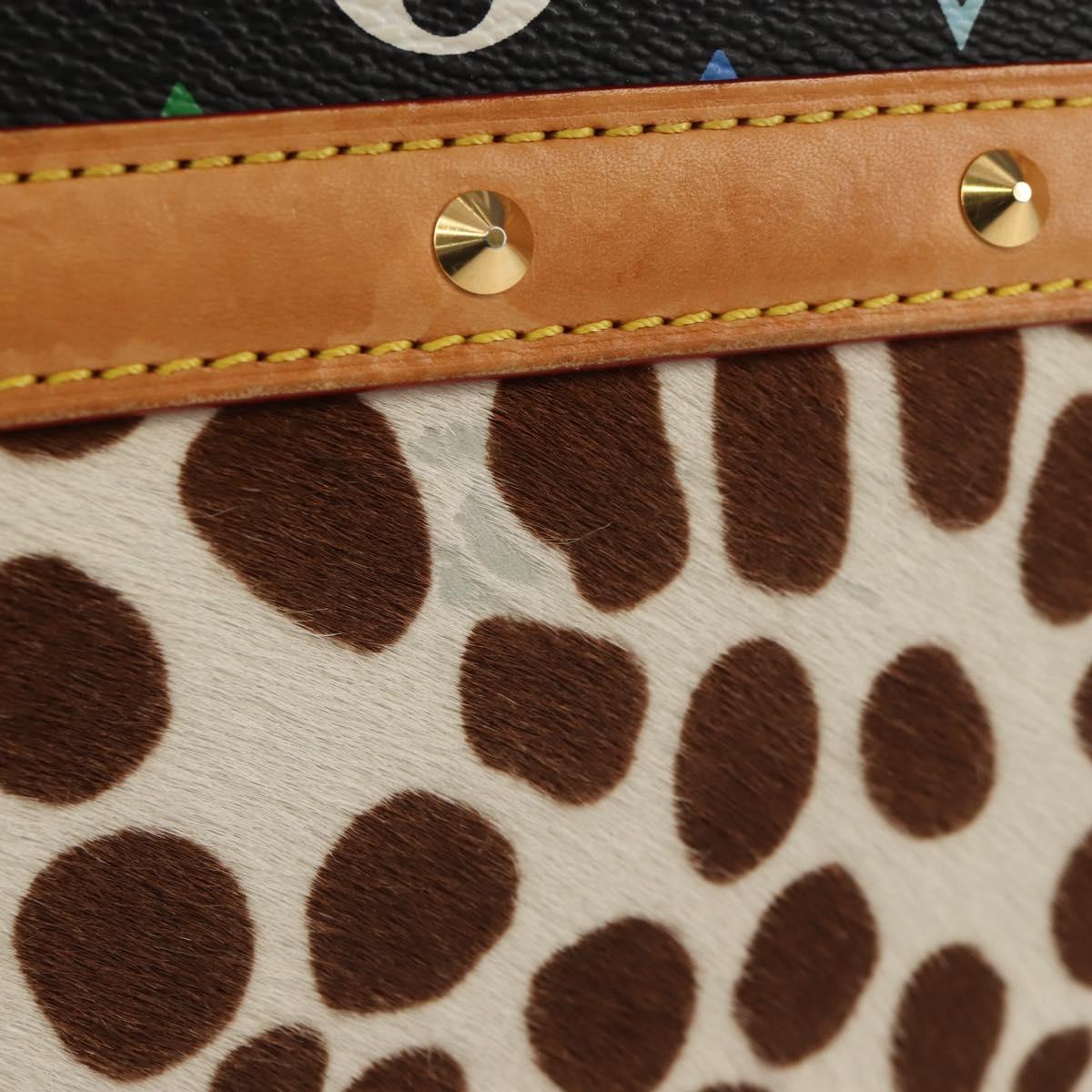 LOUIS VUITTON Multicolor Sac Dalmatian Hand Bag Black M92825 LV Auth BA8730SAV