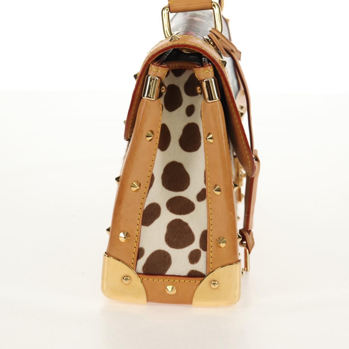 LOUIS VUITTON Multicolor Sac Dalmatian Hand Bag Black M92825 LV Auth BA8730SAV