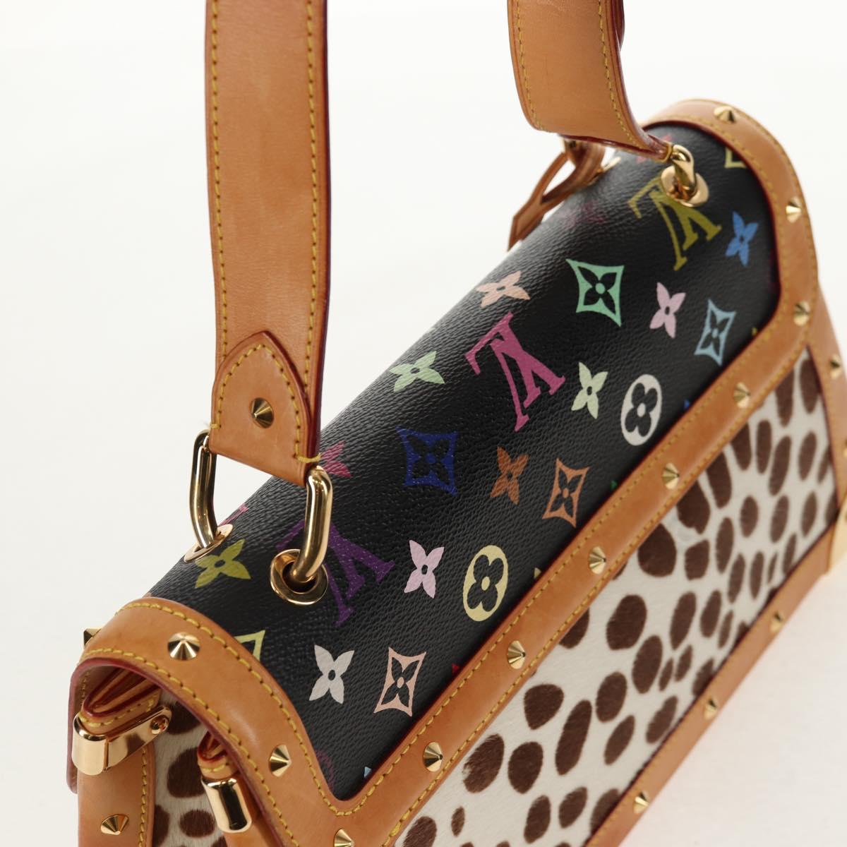 LOUIS VUITTON Multicolor Sac Dalmatian Hand Bag Black M92825 LV Auth BA8730SAV