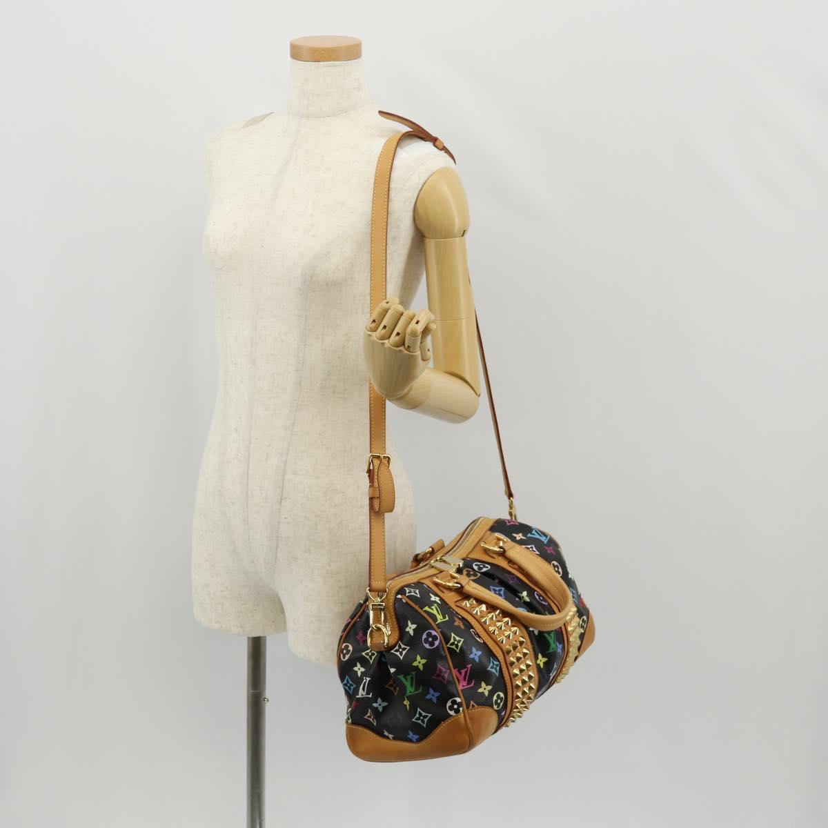 LOUIS VUITTON Monogram Multicolor Courtney MM Bag 2way Black M45642 Auth BA8731V
