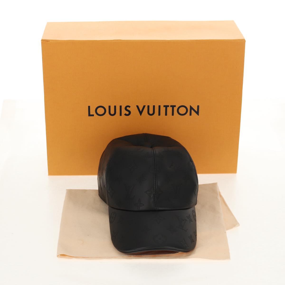 LOUIS VUITTON Monogram Shadow Cap Black M76581 LV Auth BA8732SAV