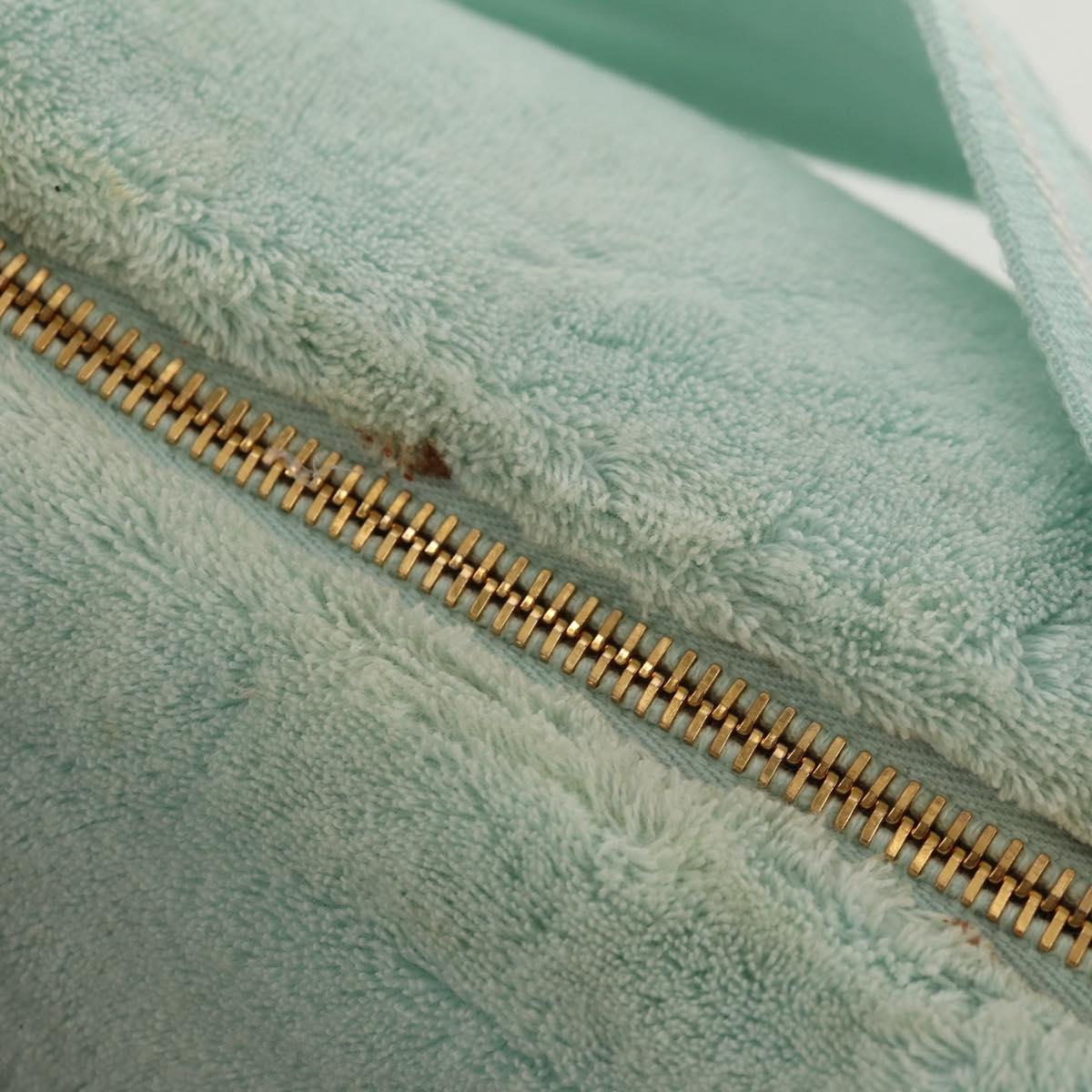 Miu Miu Shoulder Bag pile Turquoise Blue Gold Auth BA8734V