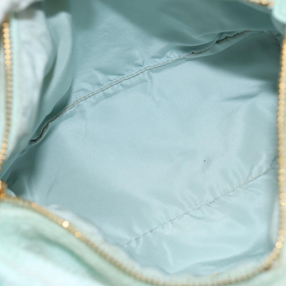 Miu Miu Shoulder Bag pile Turquoise Blue Gold Auth BA8734V