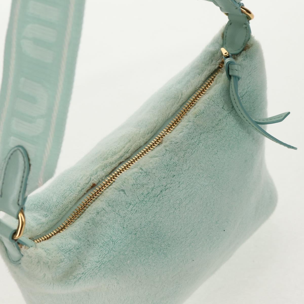 Miu Miu Shoulder Bag pile Turquoise Blue Gold Auth BA8734V