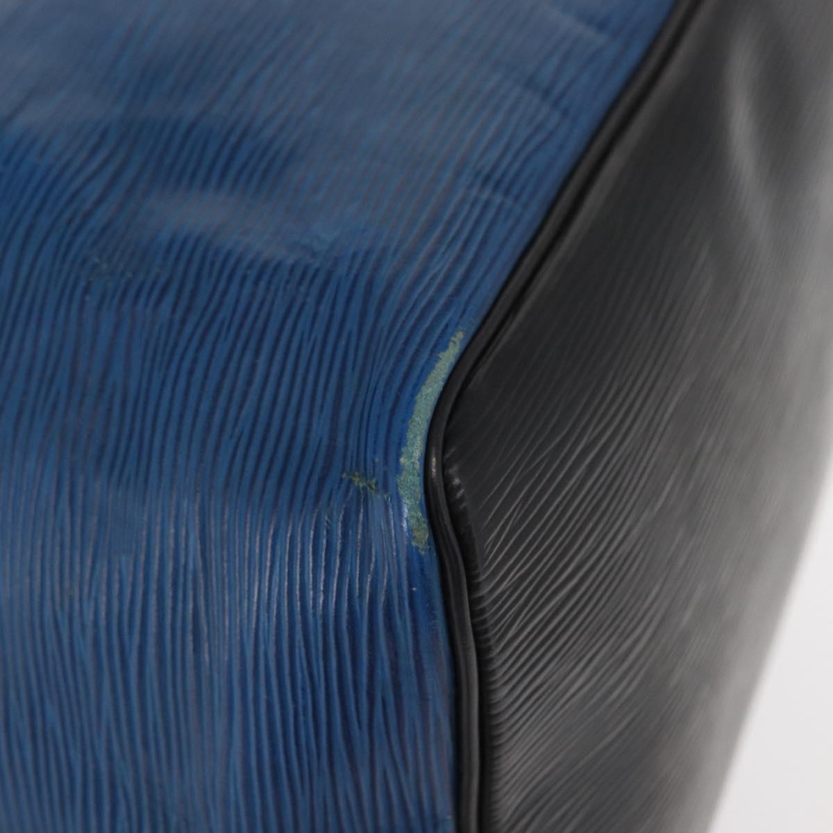 LOUIS VUITTON Epi Petit Noe Bag Bicolor Black Blue M44152 LV Auth BA8744