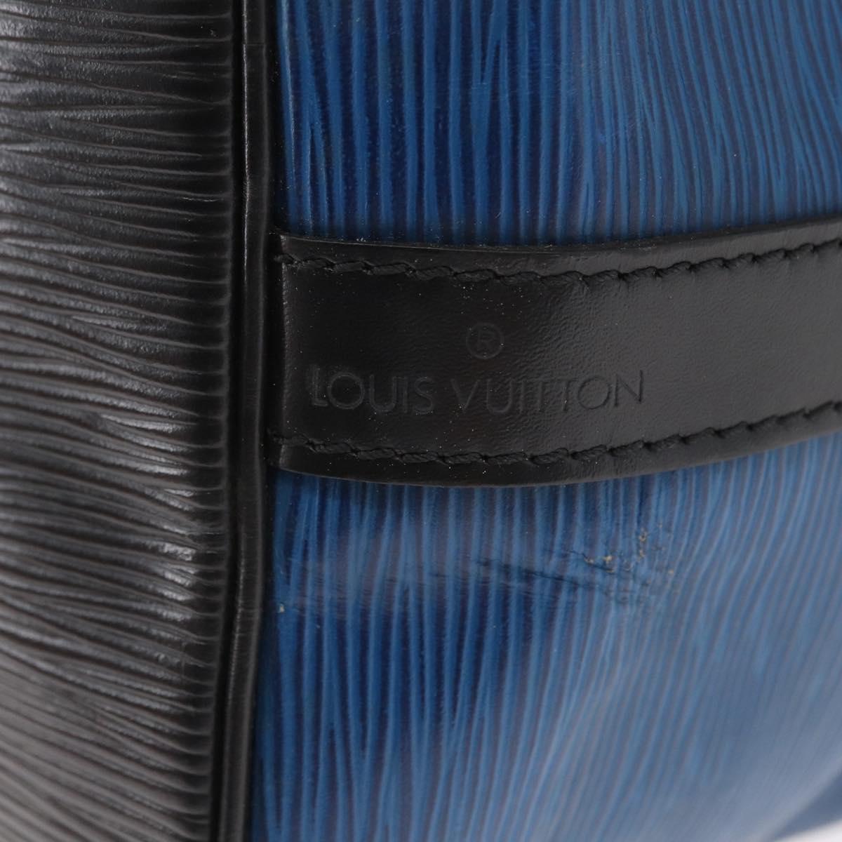 LOUIS VUITTON Epi Petit Noe Bag Bicolor Black Blue M44152 LV Auth BA8744
